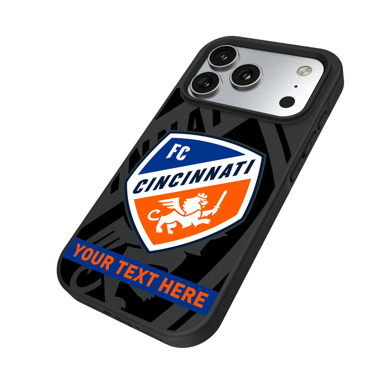 FC Cincinnati Personalized Tilt iPhone Bump Phone Case for Apple iPhone - Isometric View#Device_iPhone 17 Pro