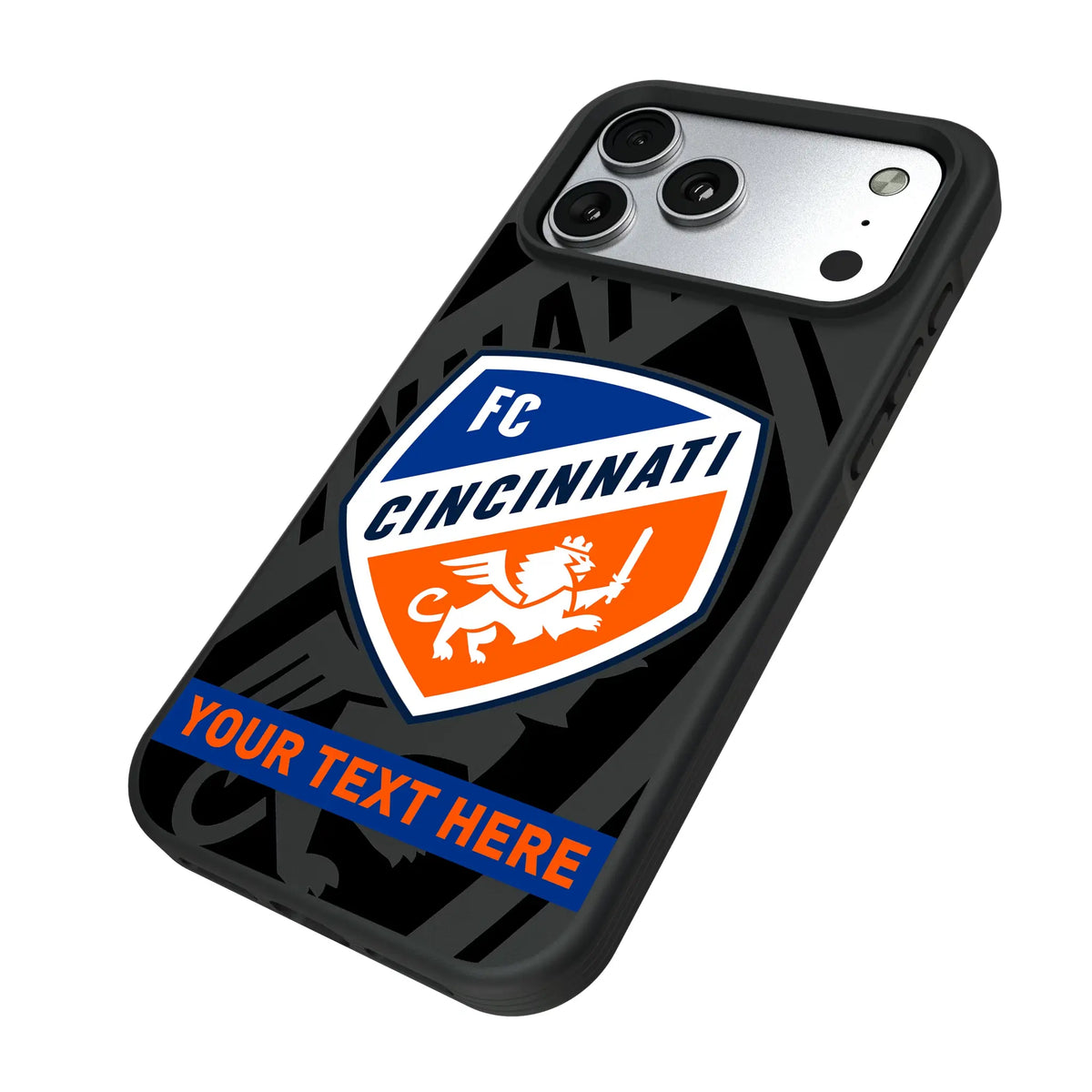 FC Cincinnati Personalized Tilt iPhone Bump Phone Case for Apple iPhone - Isometric View#Device_iPhone 17 Pro Max