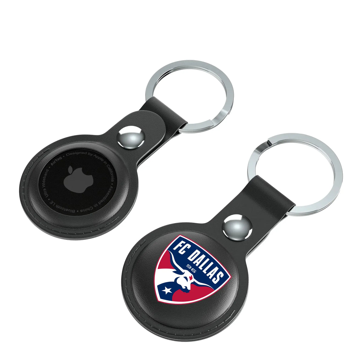 FC Dallas Insignia AirTag Black Airtag Holder 2-Pack - Isometric View