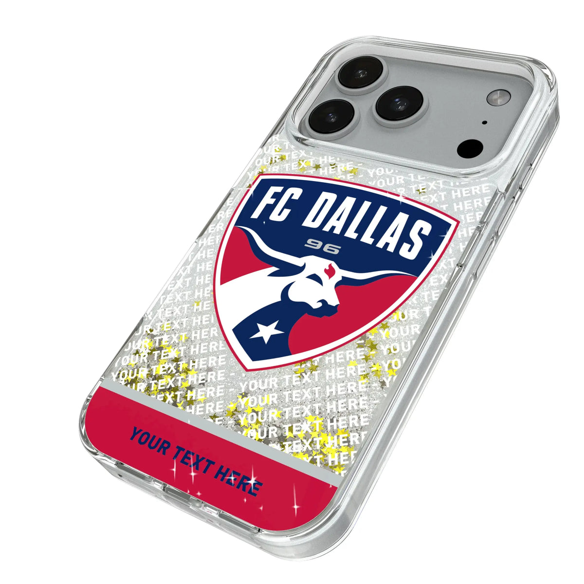 FC Dallas Personalized EndZone Plus iPhone Glitter Phone Case for Apple iPhone - Isometric View#Device_iPhone 18 Pro
