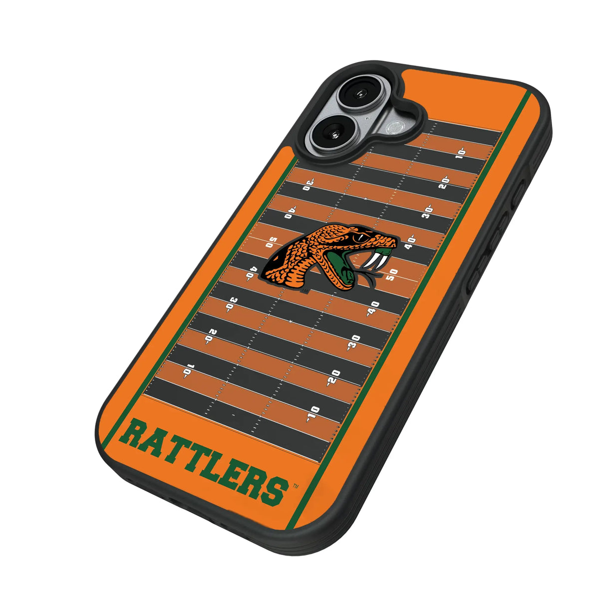 Florida A&M University Rattlers Field iPhone Bump Phone Case for Apple iPhone - Isometric View#Device_iPhone 17