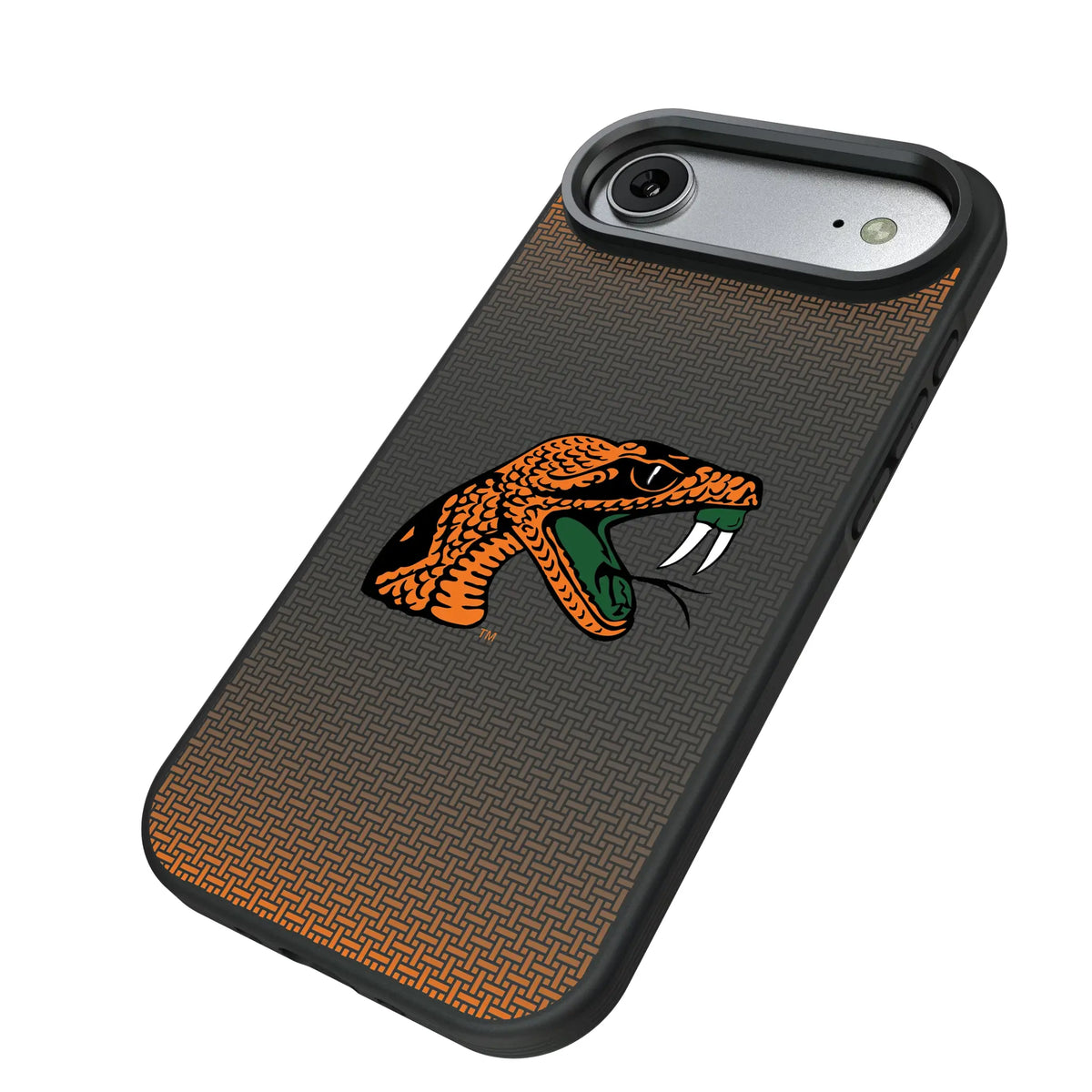 Florida A&M University Rattlers Linen iPhone Bump Phone Case for Apple iPhone - Isometric View#Device_iPhone Air