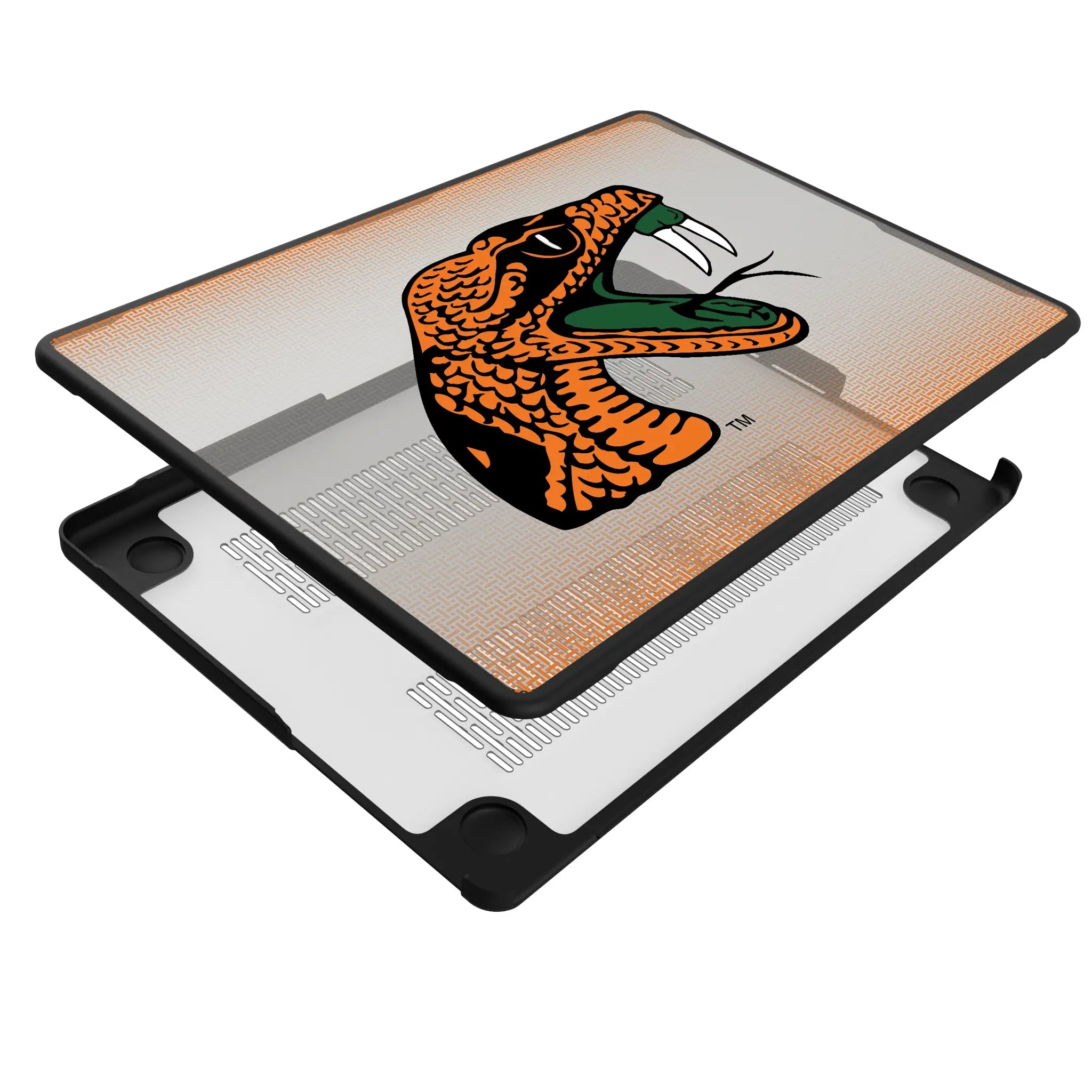 Florida A&M University Rattlers Linen MacBook Laptop Case for Apple MacBook - Isometric View