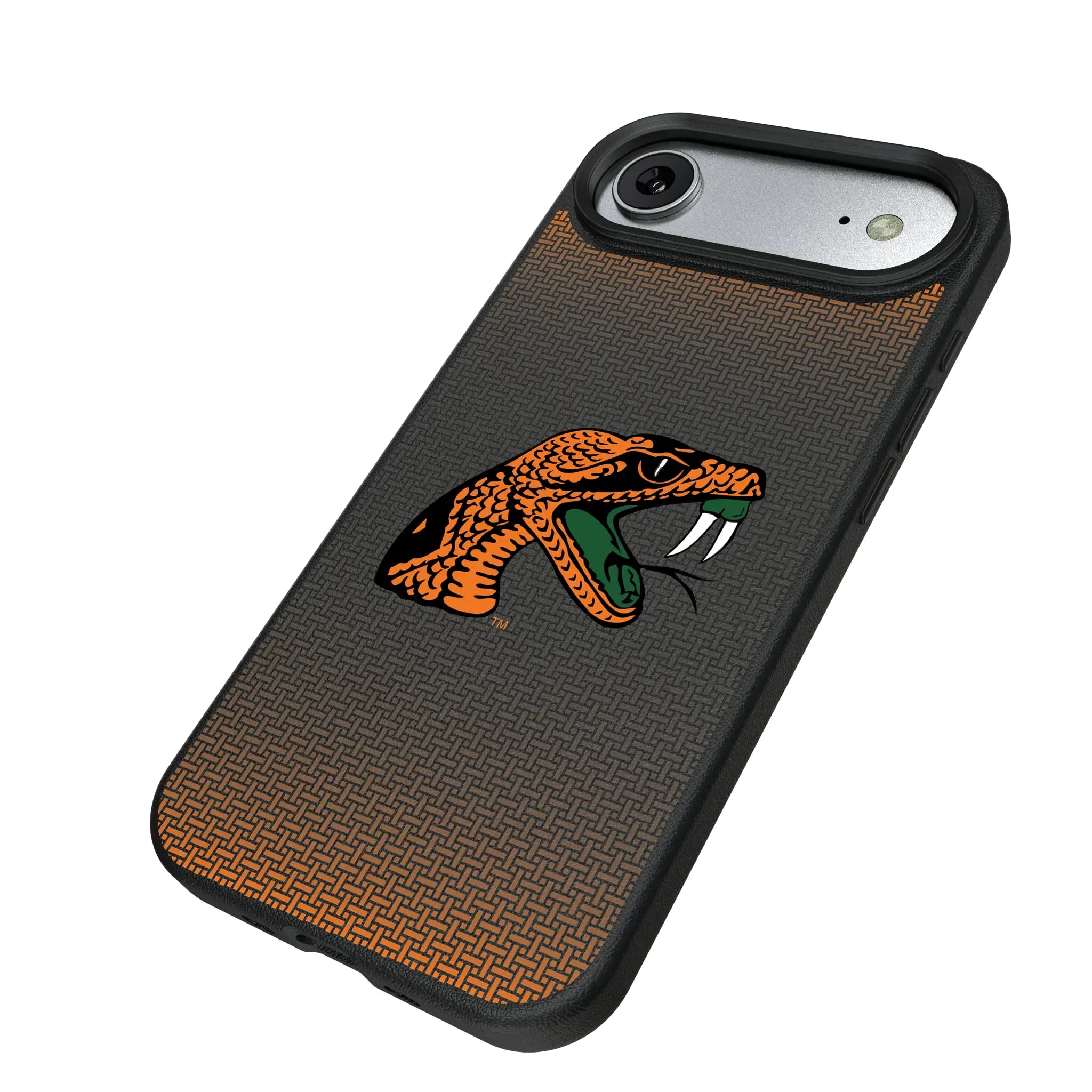 Florida A&M University Rattlers Linen iPhone MagSafe Compatible Phone Case for Apple iPhone - Isometric View#Device_iPhone Air
