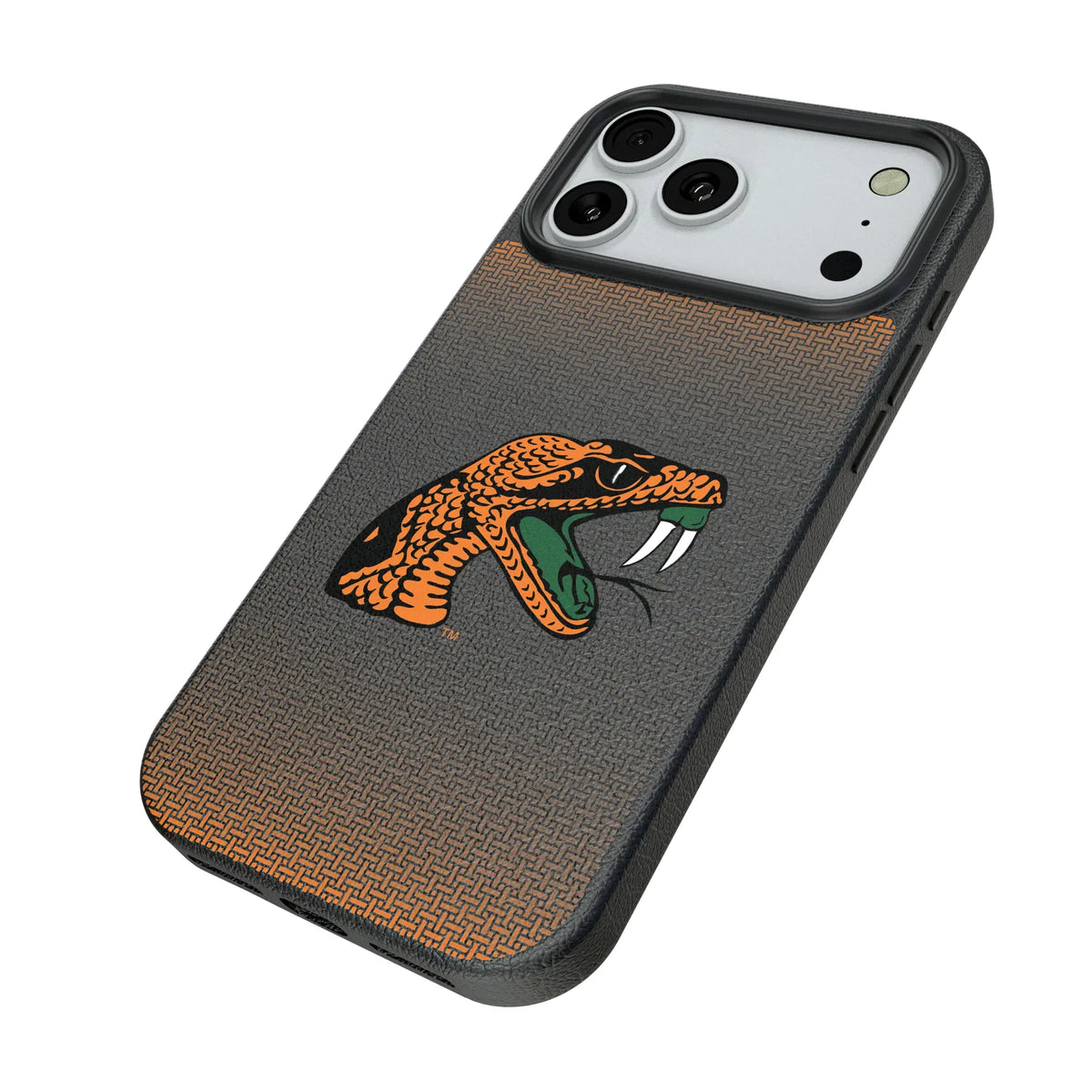 Florida A&M University Rattlers Linen iPhone MagSafe Compatible Phone Case for Apple iPhone - Isometric View#Device_iPhone 18 Pro Max