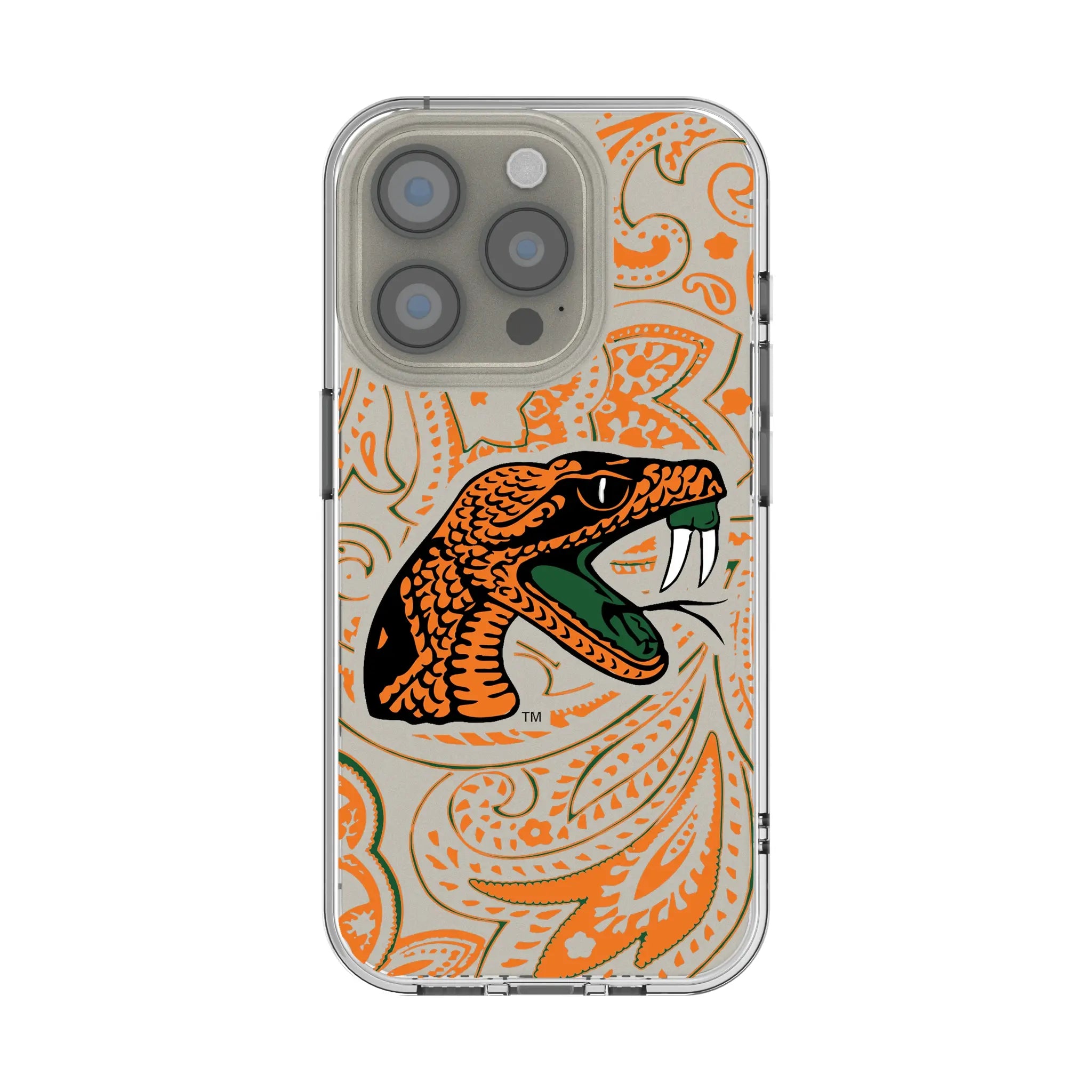 Florida A&M University Rattlers Paisley iPhone Clear Phone Case for Apple iPhone