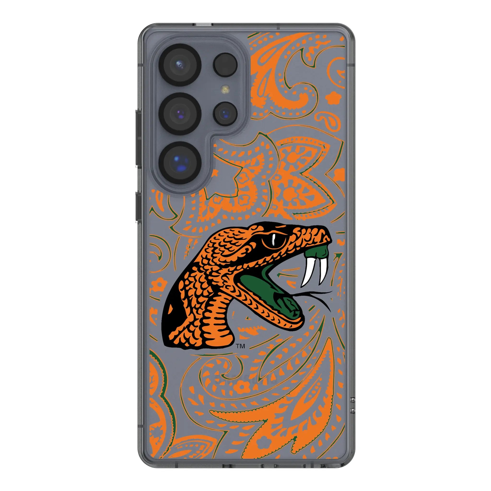 Florida A&M University Rattlers Paisley Galaxy Clear Phone Case for Samsung Galaxy#Device_Galaxy S25 Ultra