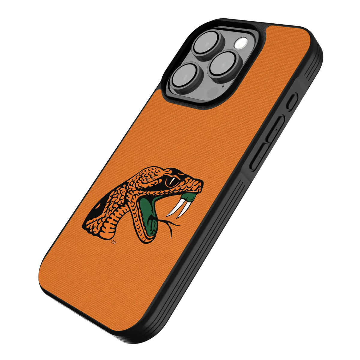 Florida A&M University Rattlers Solid iPhone Bump Phone Case for Apple iPhone - Isometric View