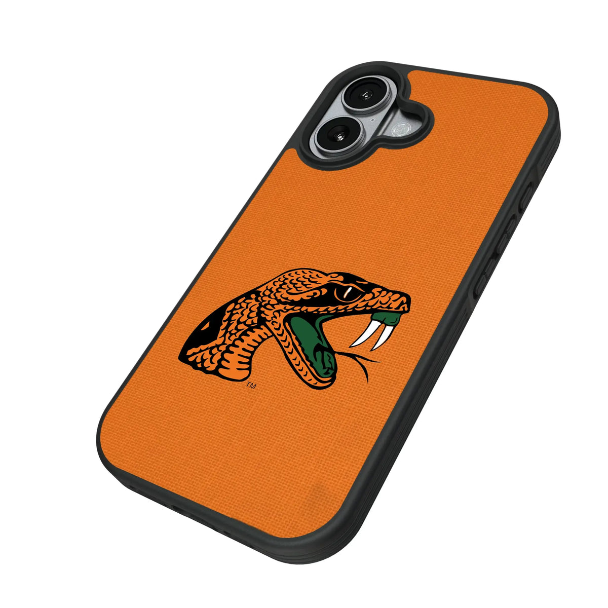 Florida A&M University Rattlers Solid iPhone Bump Phone Case for Apple iPhone - Isometric View#Device_iPhone 17