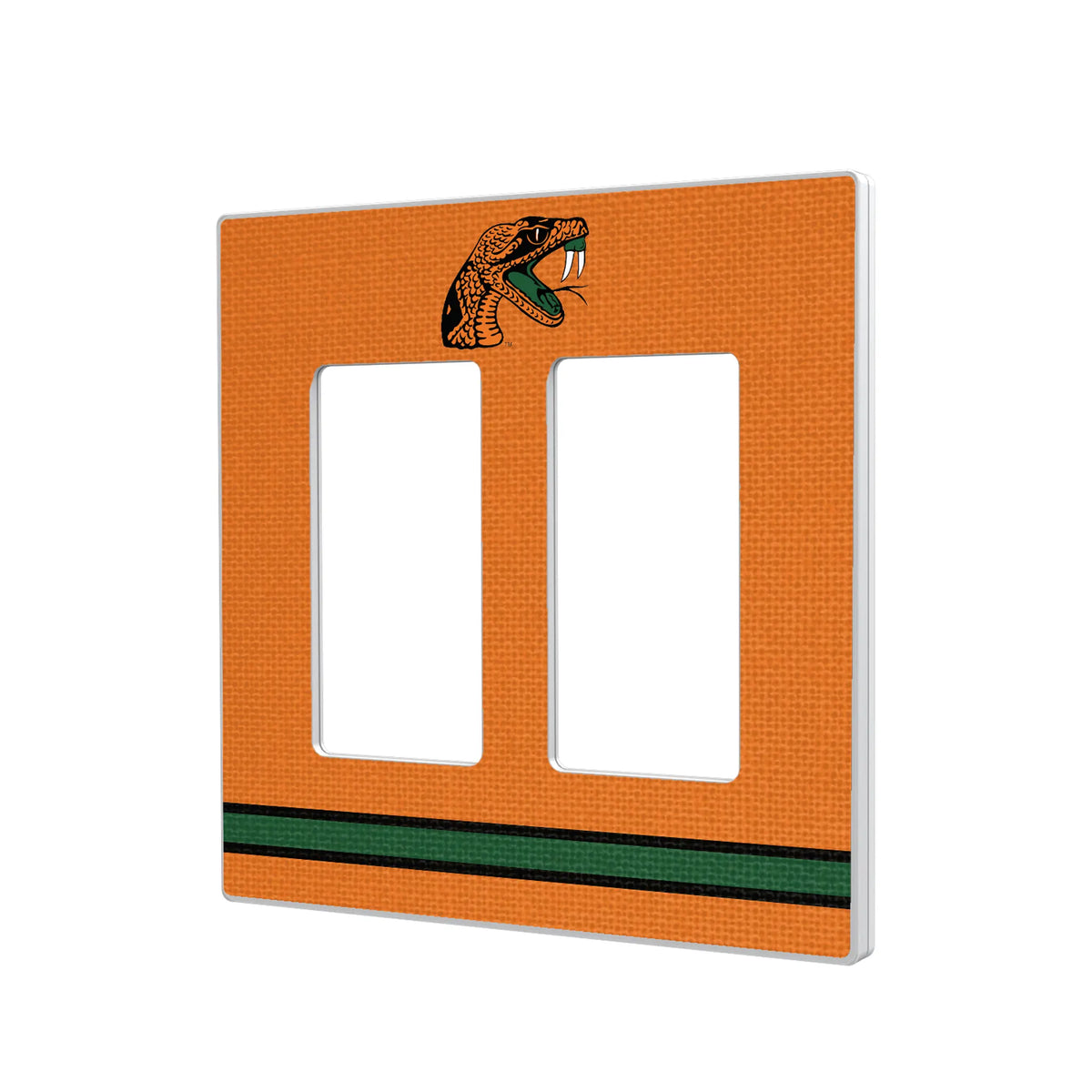 Florida A&M University Rattlers Stripe Hidden-Screw Light Switch Plate#Style_Double Rocker