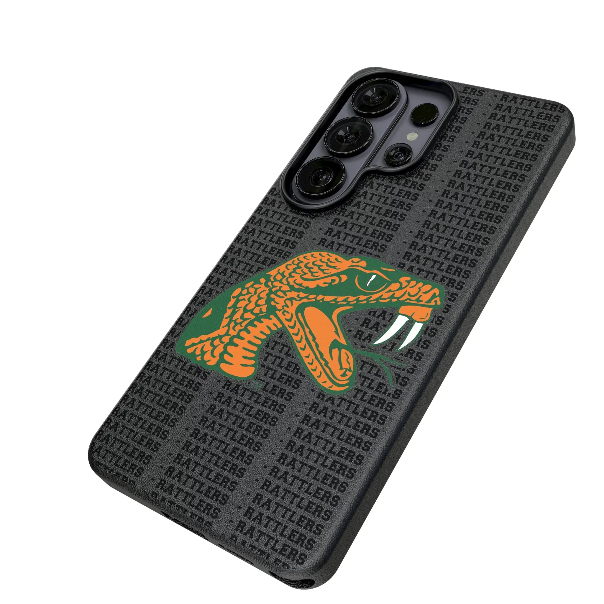 Florida A&M University Rattlers Text Backdrop Galaxy MagSafe Compatible Phone Case for Samsung Galaxy - Isometric View#Device_Galaxy S26 Ultra