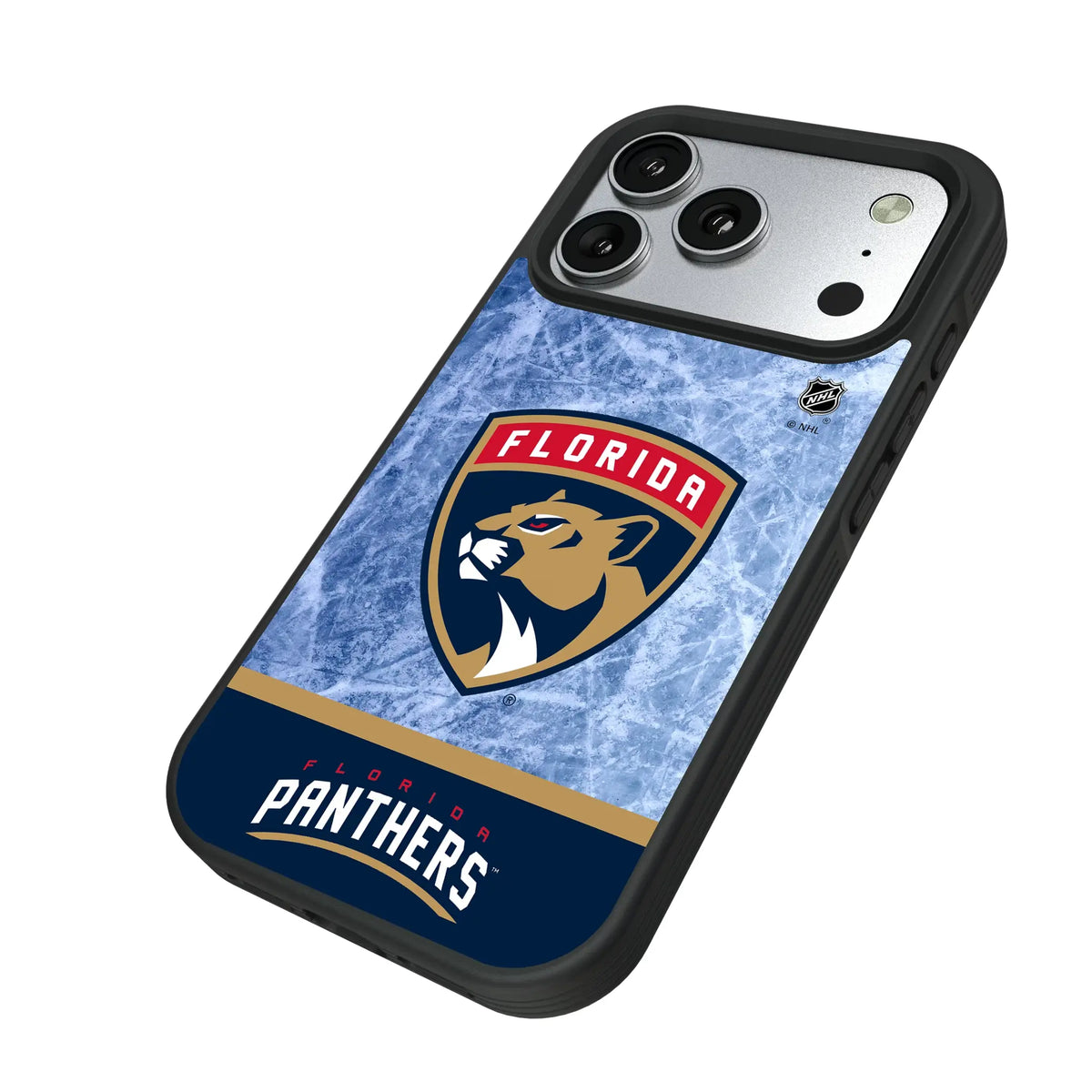 Florida Panthers Ice Wordmark iPhone Bump Phone Case for Apple iPhone - Isometric View#Device_iPhone 17 Pro