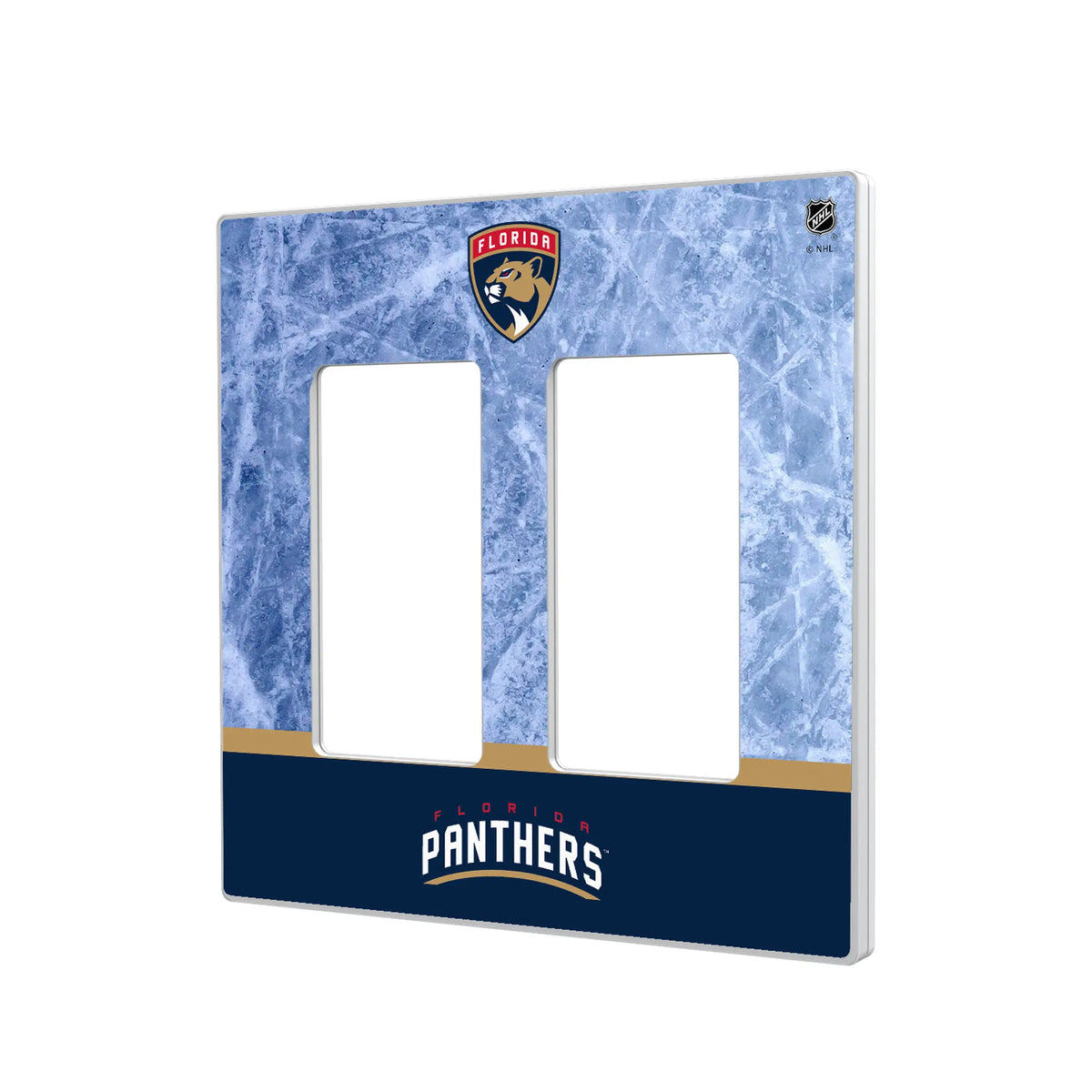 Florida Panthers Ice Wordmark Hidden-Screw Light Switch Plate#Style_Double Rocker