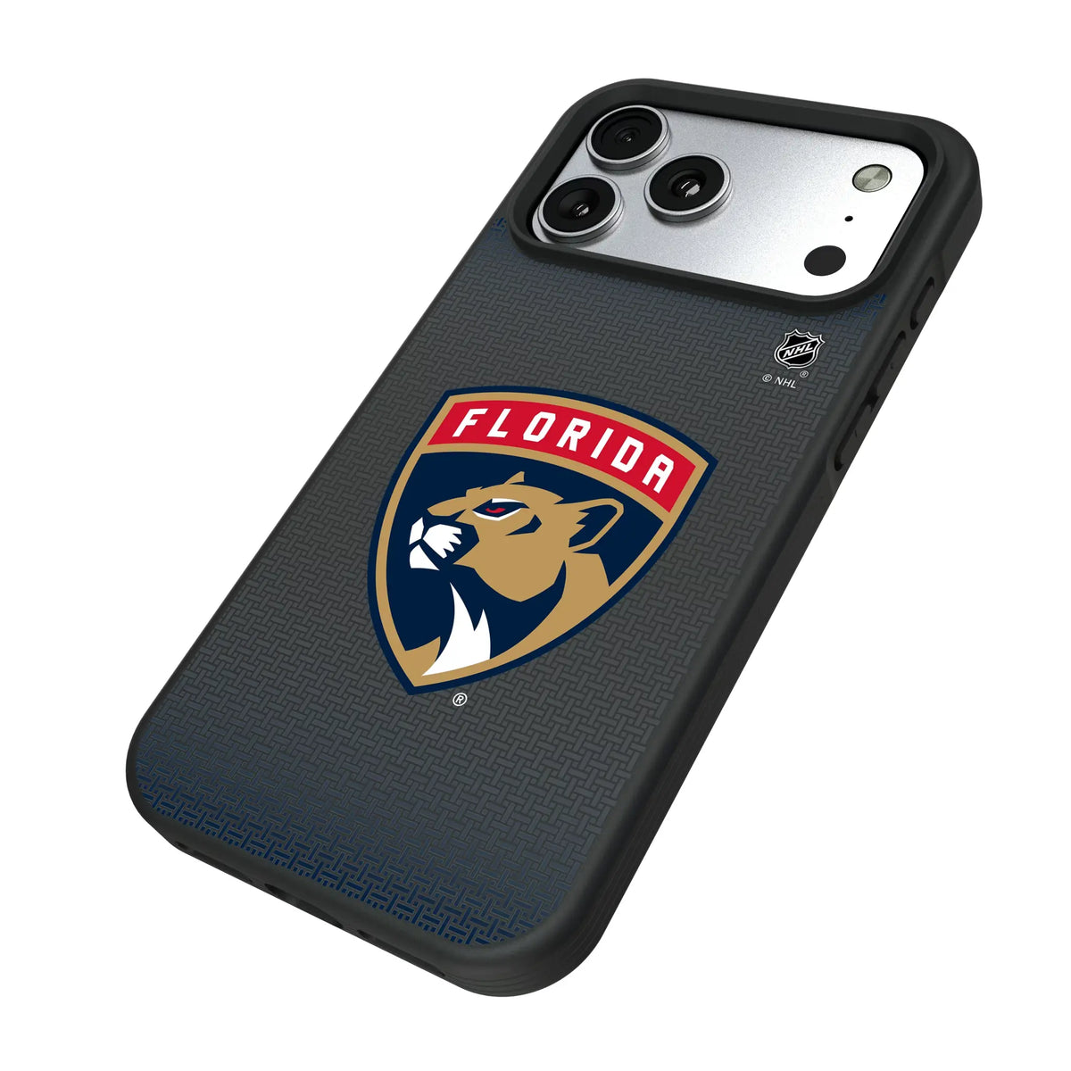 Florida Panthers Linen iPhone Bump Phone Case for Apple iPhone - Isometric View#Device_iPhone 17 Pro Max