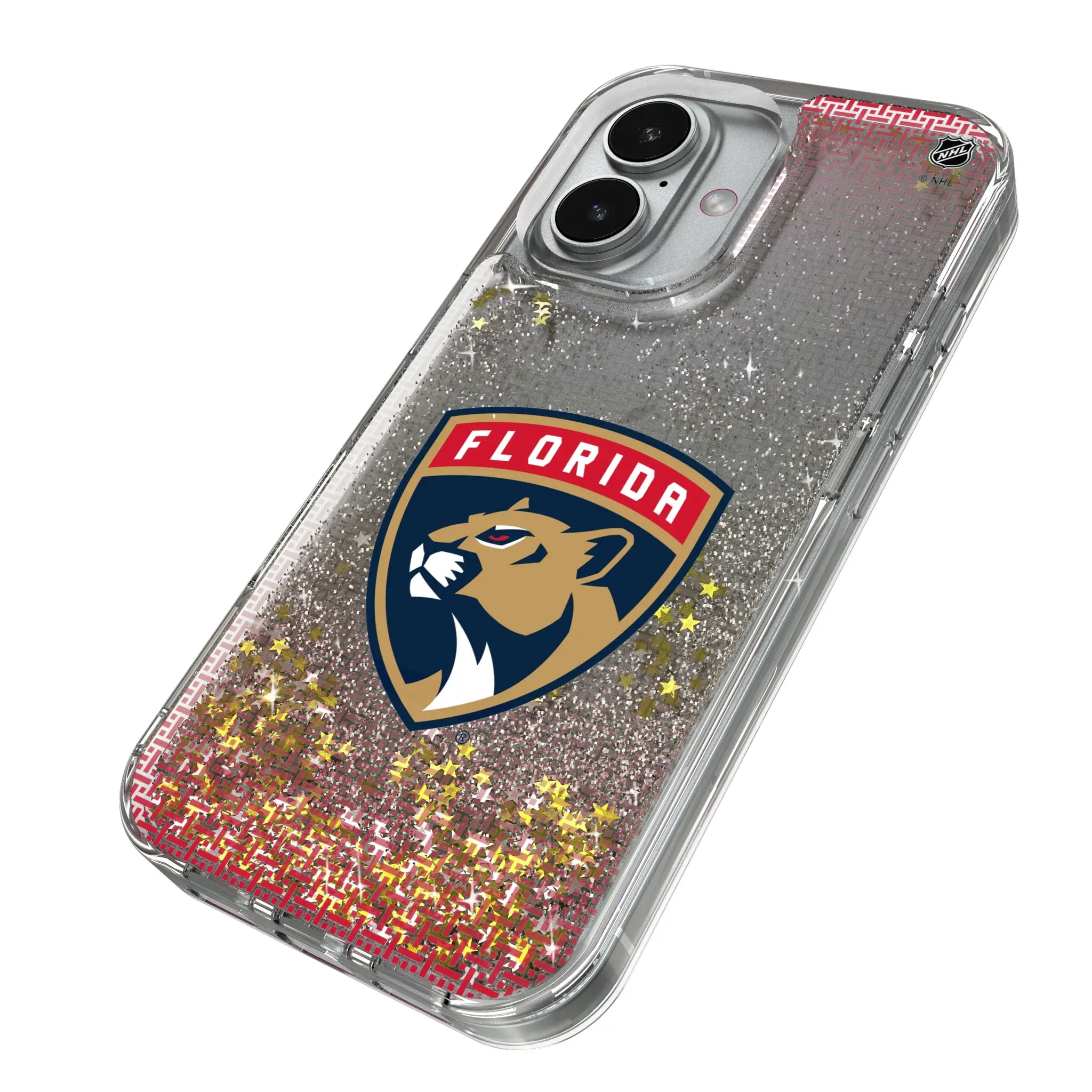 Florida Panthers Linen iPhone Glitter Phone Case for Apple iPhone - Isometric View