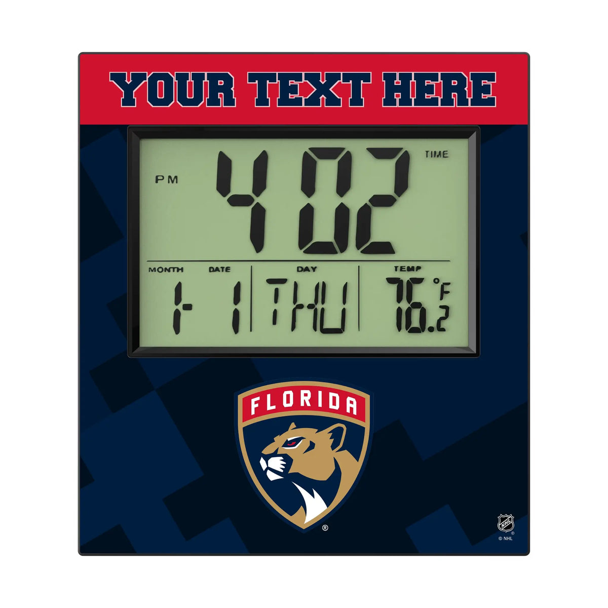 Florida Panthers Personalized Color Block Wall Clock