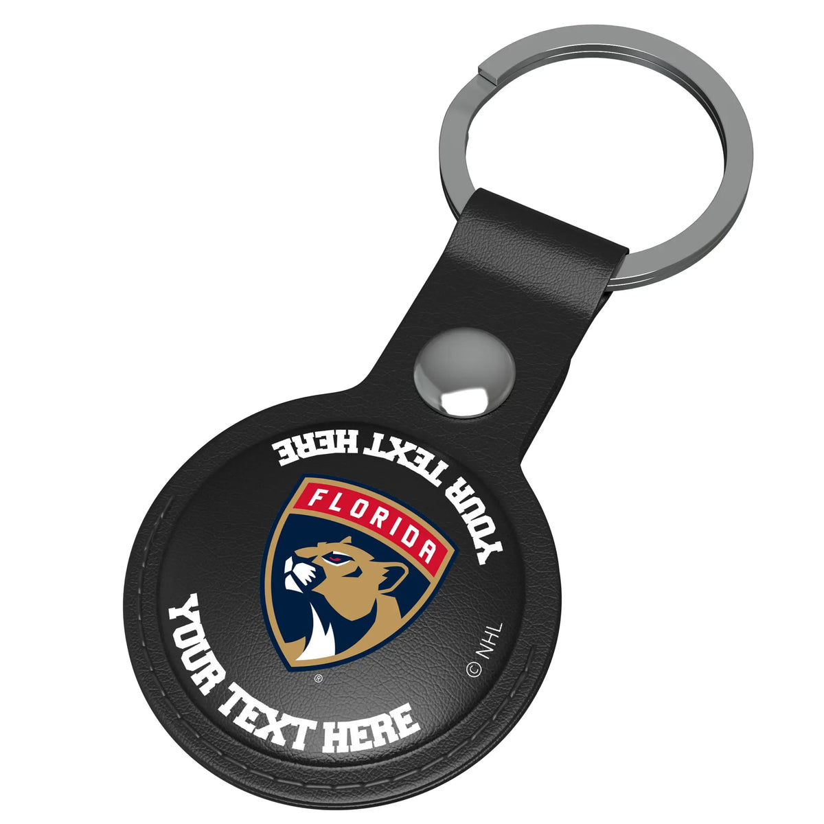 Florida Panthers Personalized Insignia AirTag Black Airtag Holder - Isometric View