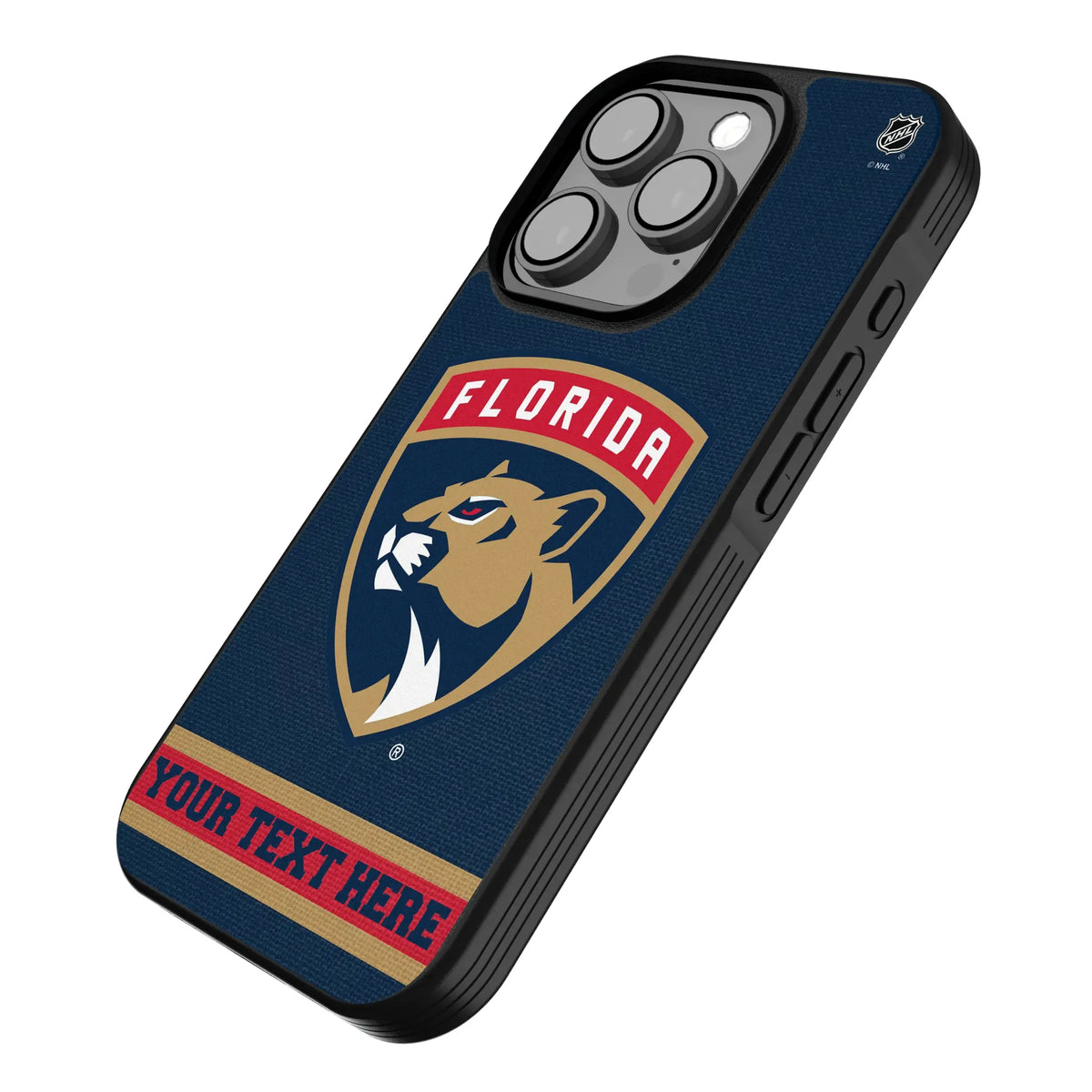 Florida Panthers Personalized Stripe iPhone Bump Phone Case for Apple iPhone - Isometric View
