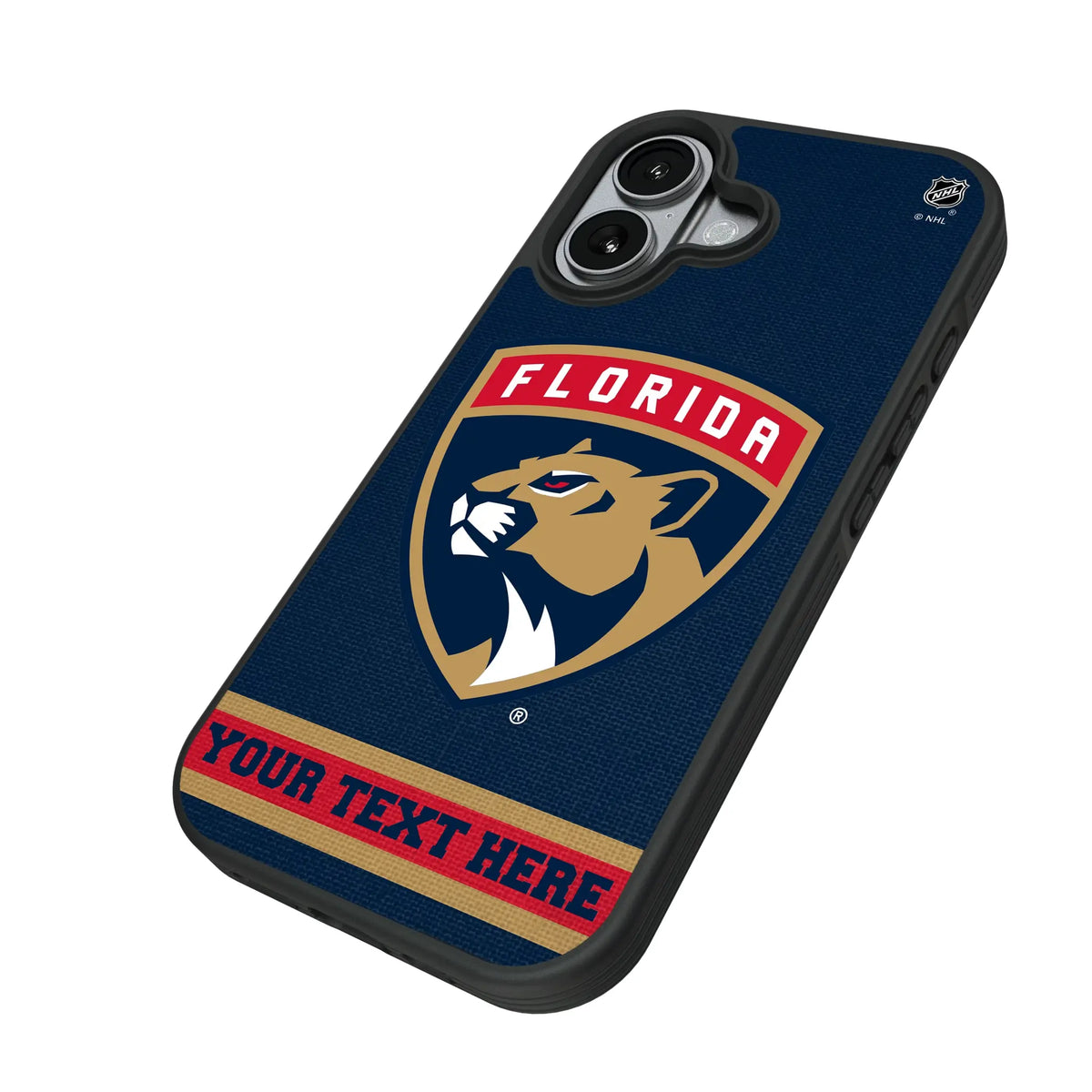 Florida Panthers Personalized Stripe iPhone Bump Phone Case for Apple iPhone - Isometric View#Device_iPhone 17
