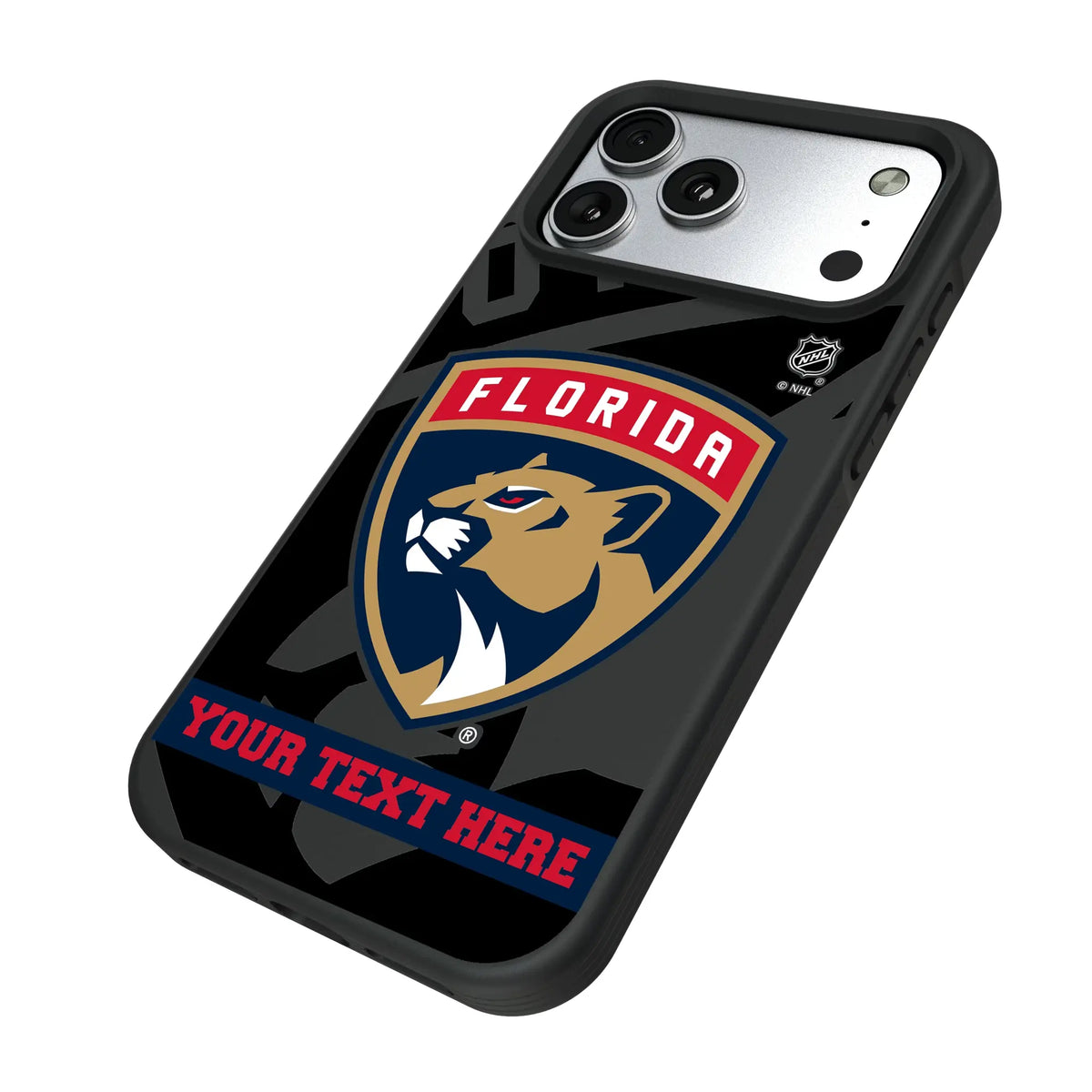 Florida Panthers Personalized Tilt iPhone Bump Phone Case for Apple iPhone - Isometric View#Device_iPhone 17 Pro Max