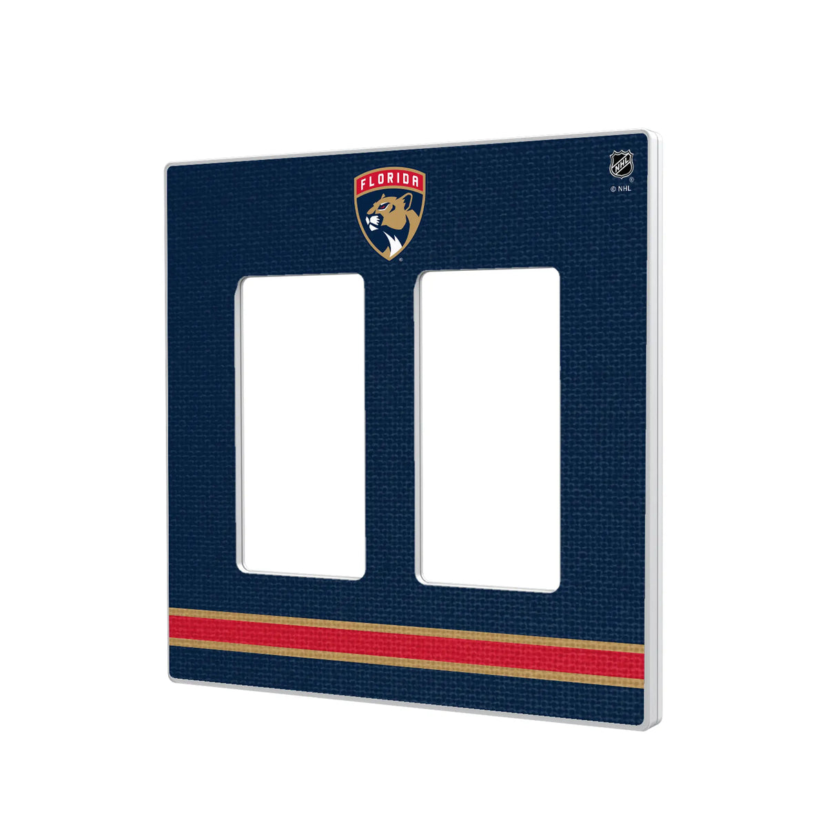 Florida Panthers Stripe Hidden-Screw Light Switch Plate#Style_Double Rocker
