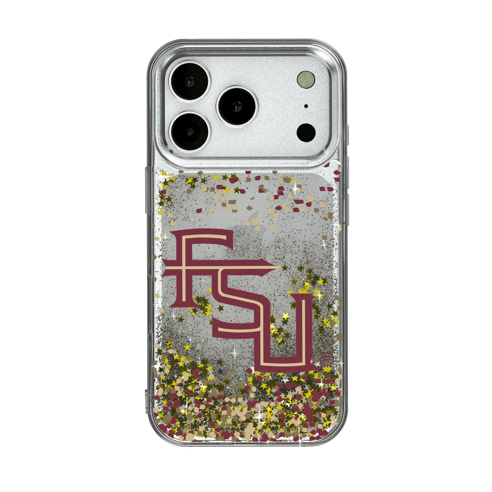 Florida State University Seminoles Athletic Wordmark Confetti iPhone Glitter Phone Case for Apple iPhone