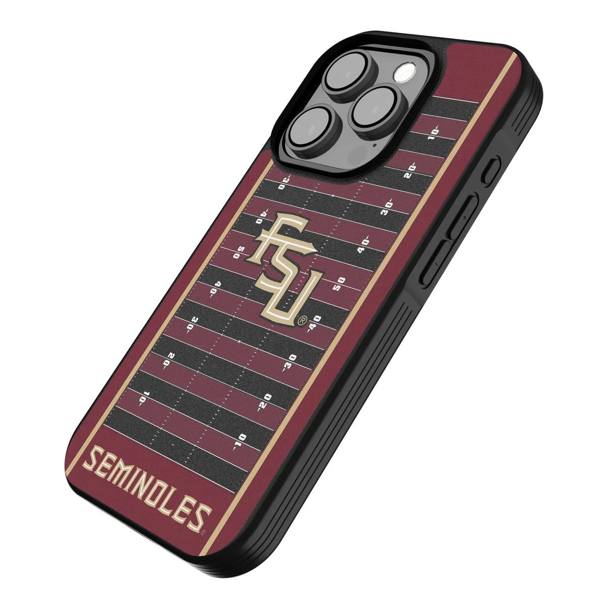 Florida State University Seminoles Athletic Wordmark Field iPhone Bump Phone Case for Apple iPhone - Isometric View