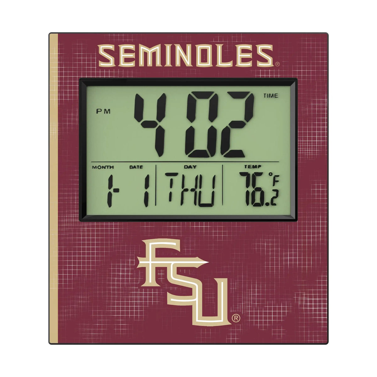 Florida State University Seminoles Athletic Wordmark Hatch Wall Clock