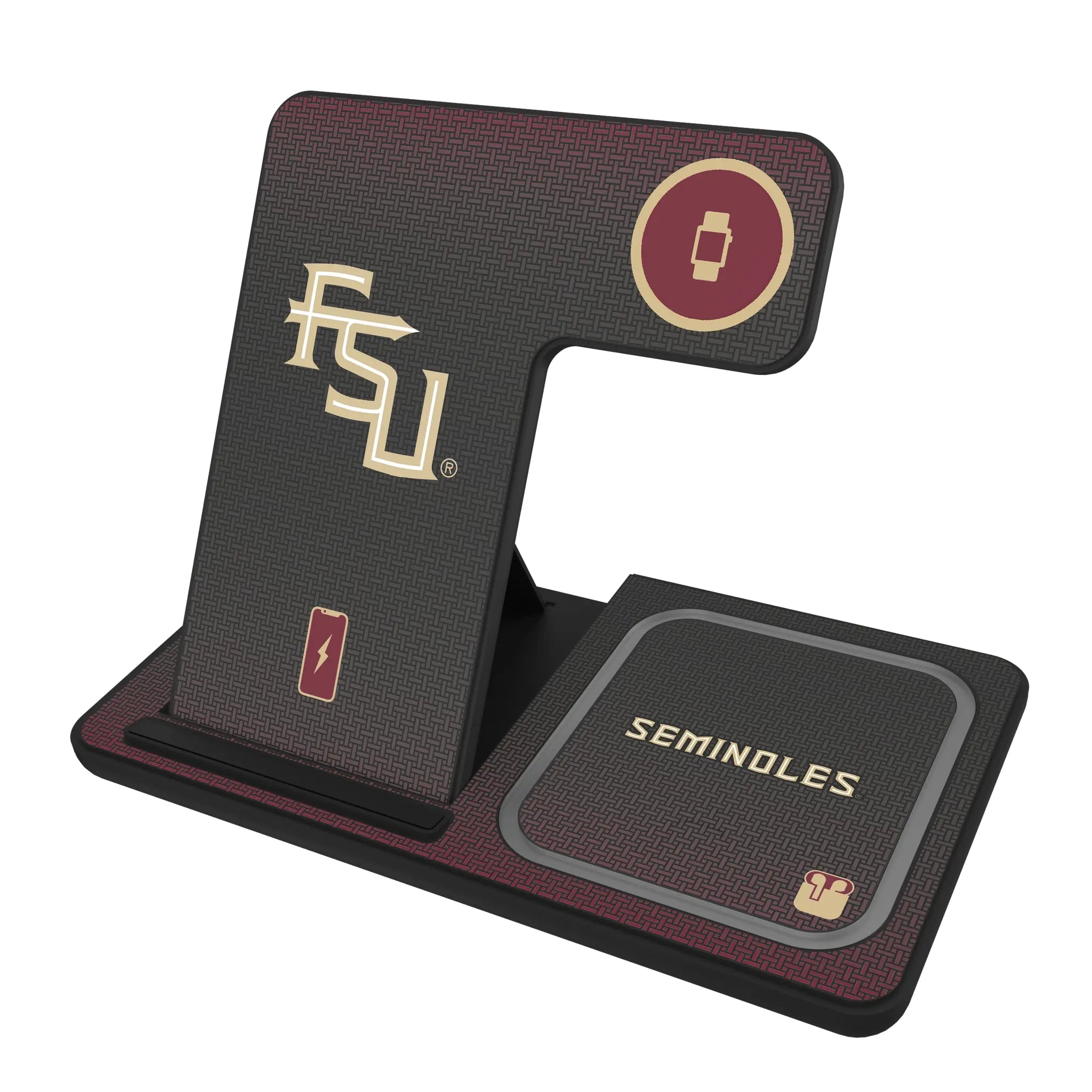 Florida State University Seminoles Athletic Wordmark Linen 3 in 1 Charging Station