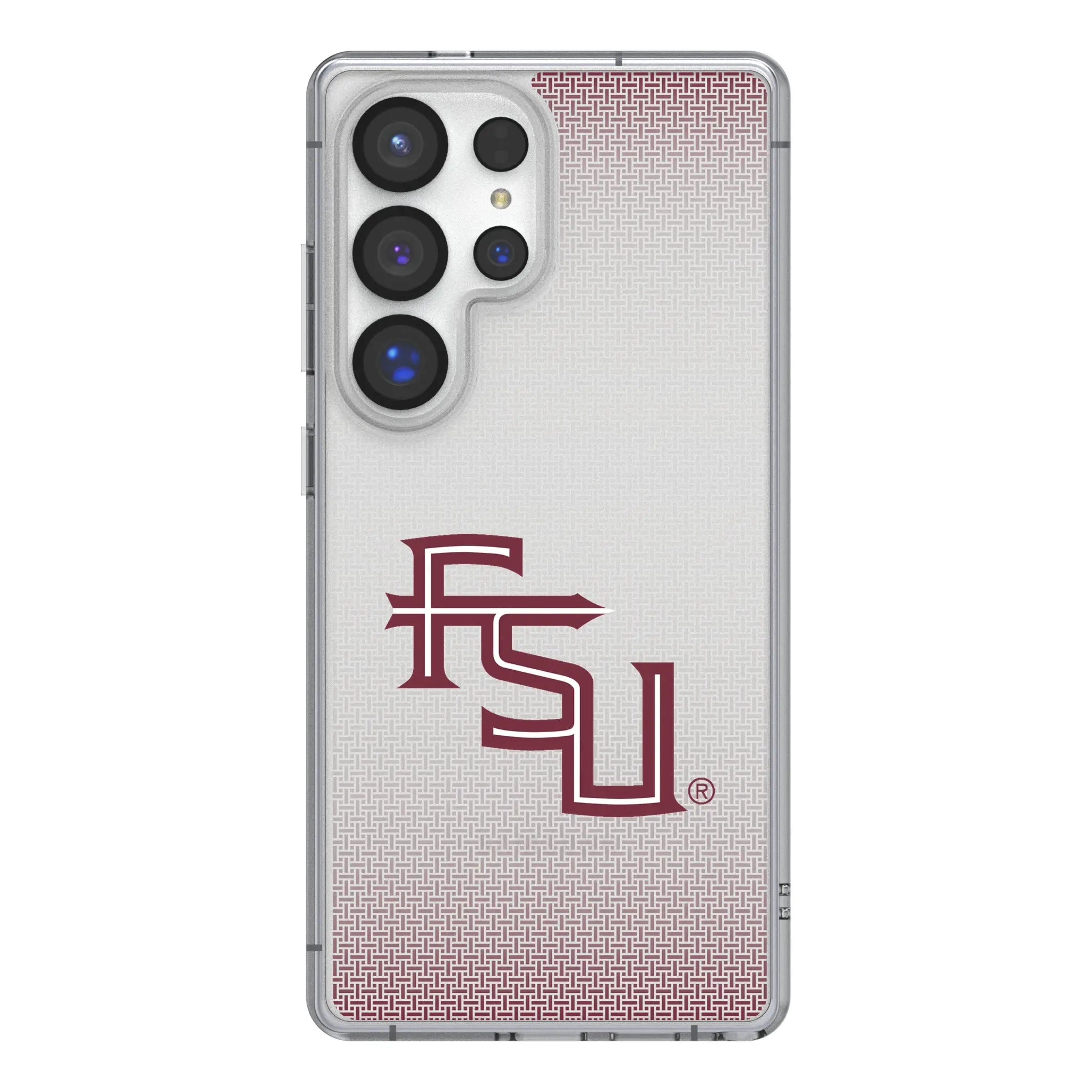 Florida State University Seminoles Athletic Wordmark Linen Galaxy Clear Phone Case for Samsung Galaxy#Device_Galaxy S25 Ultra
