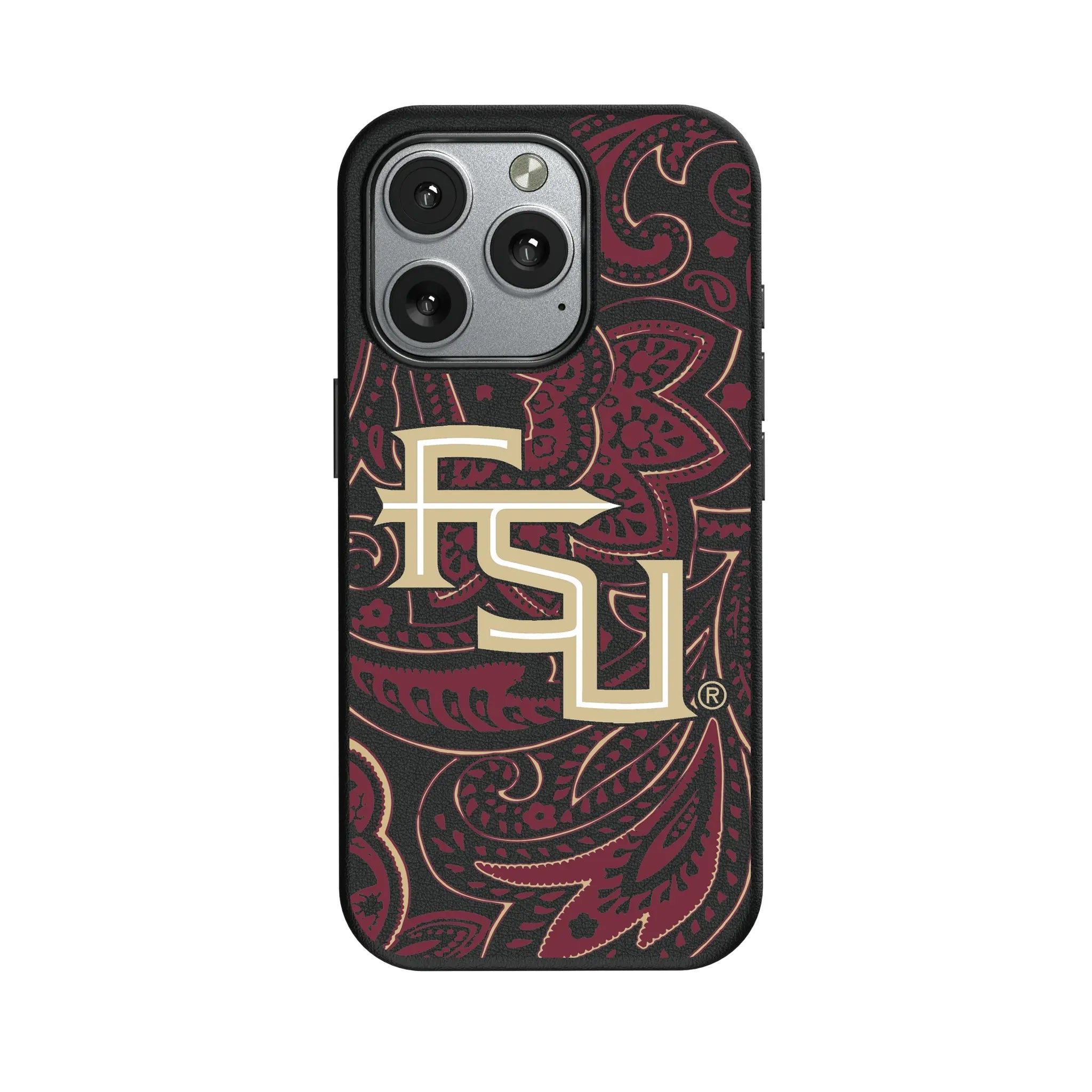 Florida State University Seminoles Athletic Wordmark Paisley iPhone MagSafe Compatible Phone Case for Apple iPhone