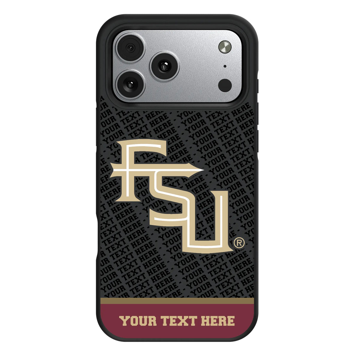 Florida State University Seminoles Athletic Wordmark Personalized EndZone Plus iPhone Bump Phone Case for Apple iPhone#Device_iPhone 17 Pro Max