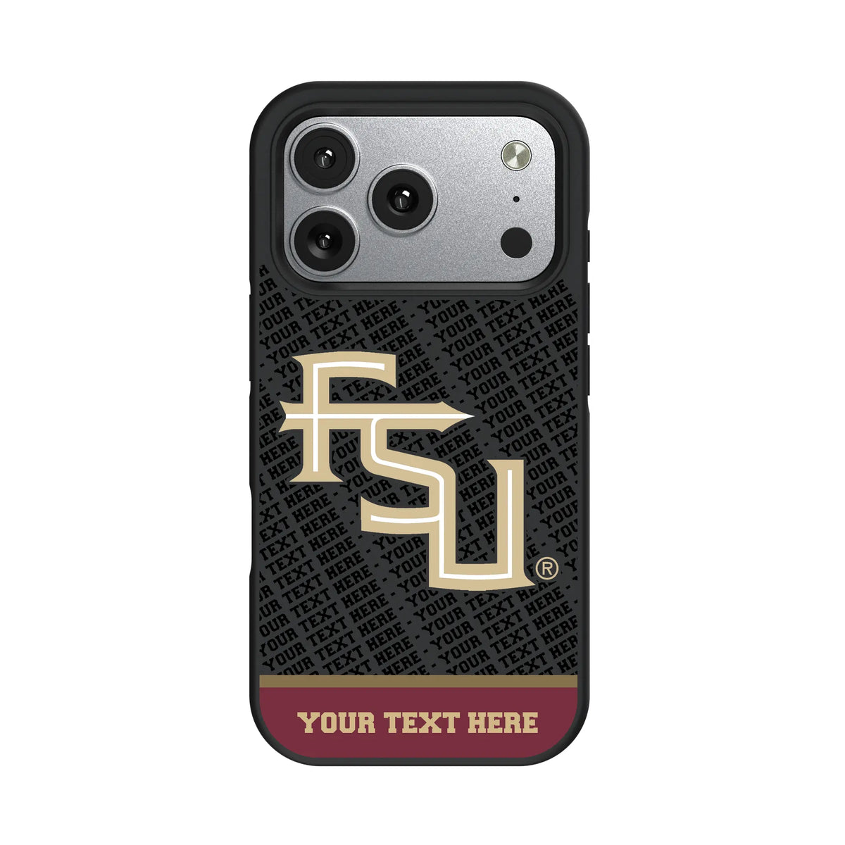 Florida State University Seminoles Athletic Wordmark Personalized EndZone Plus iPhone Bump Phone Case for Apple iPhone#Device_iPhone 17 Pro