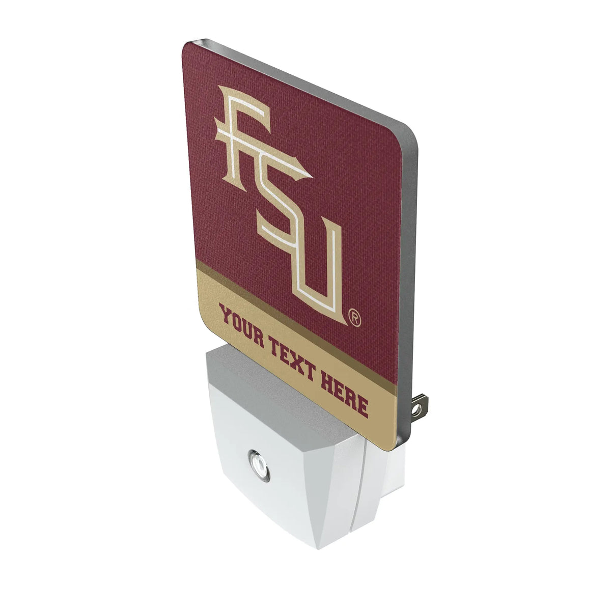 Florida State University Seminoles Athletic Wordmark Personalized Endzone Solid Night Light 2-Pack - Isometric View