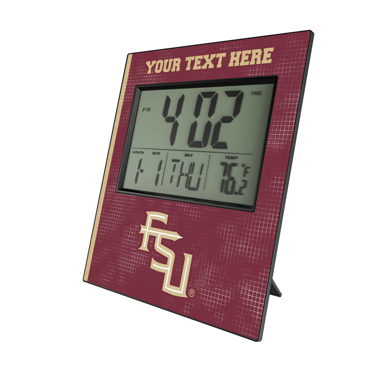 Florida State University Seminoles Athletic Wordmark Personalized Hatch Wall Clock