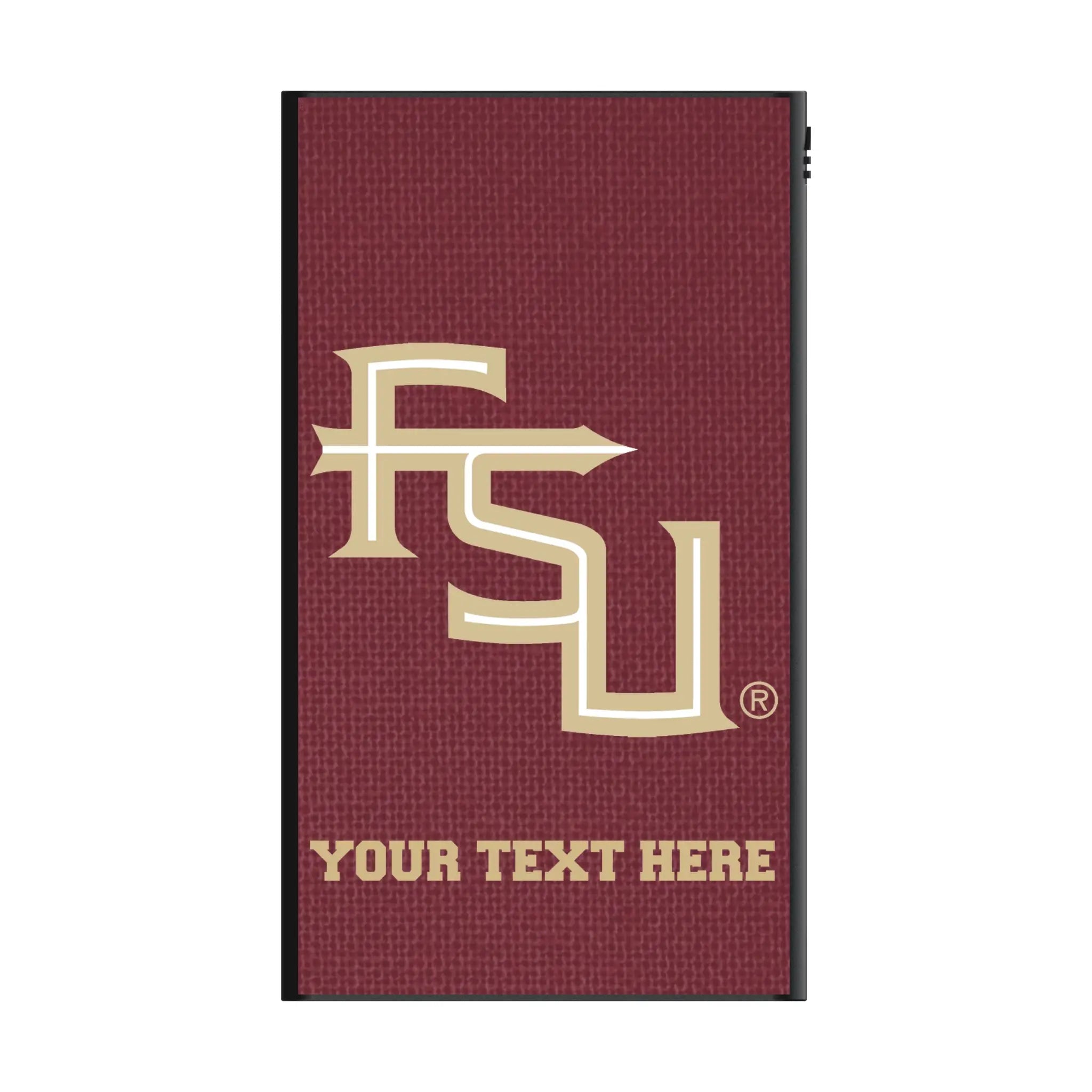 Florida State University Seminoles Athletic Wordmark Personalized Solid 5000mAh Flat Power Bank