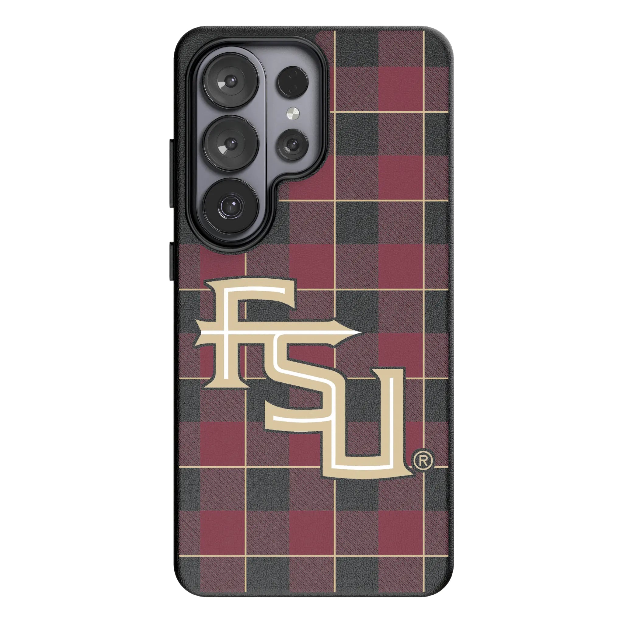 Florida State University Seminoles Athletic Wordmark Plaid Galaxy MagSafe Compatible Phone Case for Samsung Galaxy#Device_Galaxy S26 Ultra