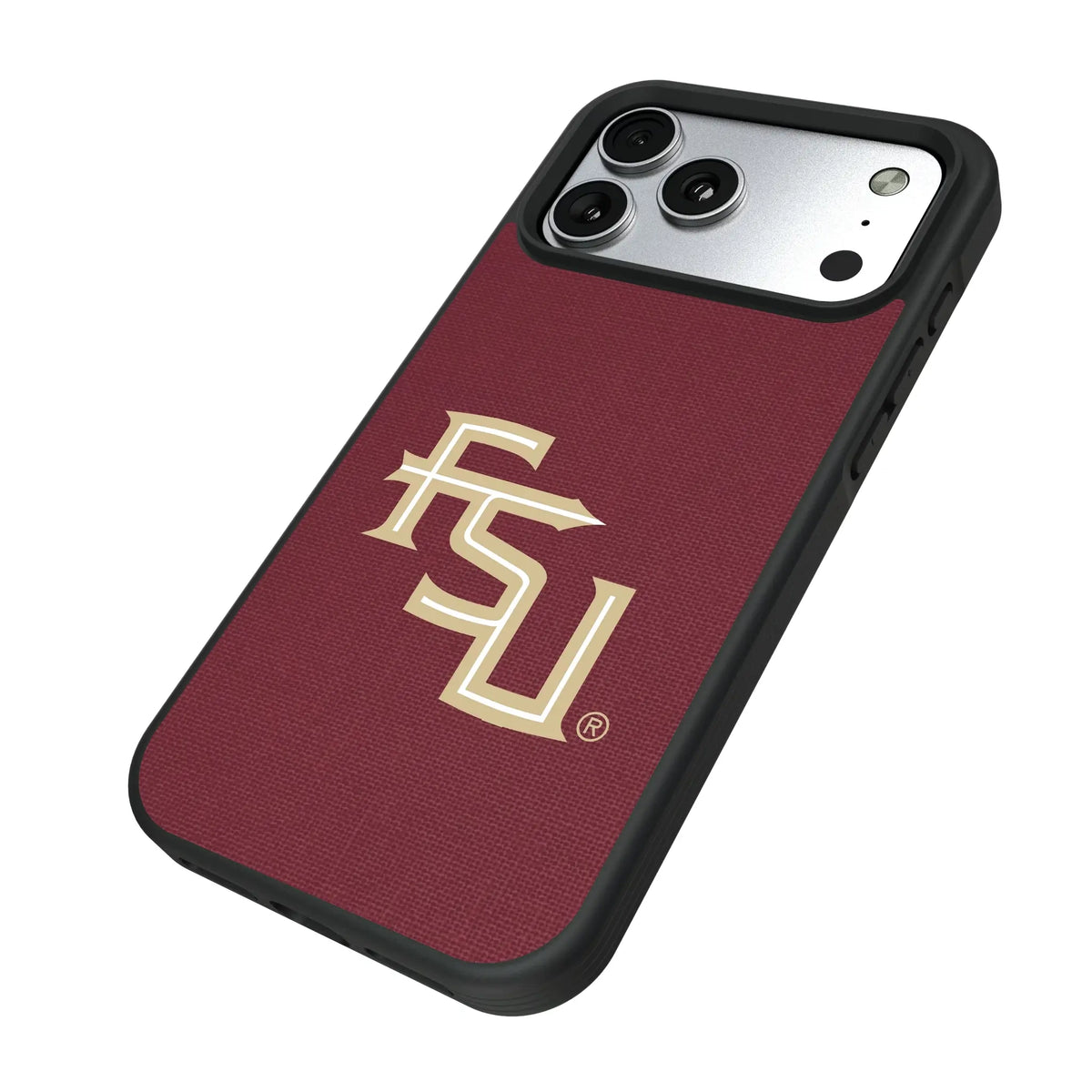 Florida State University Seminoles Athletic Wordmark Solid iPhone Bump Phone Case for Apple iPhone - Isometric View#Device_iPhone 17 Pro Max