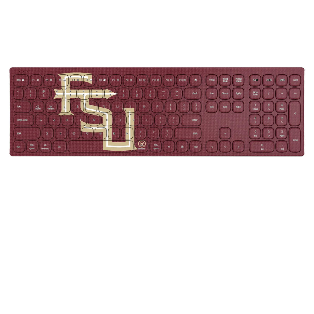 Florida State University Seminoles Athletic Wordmark Solid KKB605 Curved Wireless Keyboard