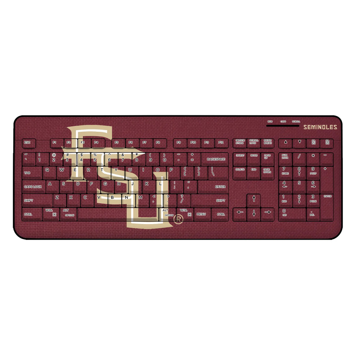 Florida State University Seminoles Athletic Wordmark Solid Wireless USB Keyboard