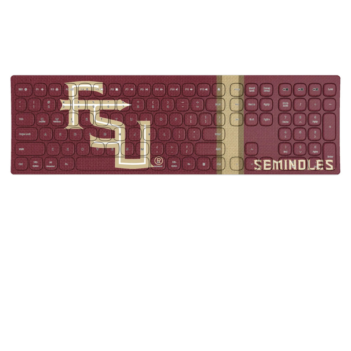 Florida State University Seminoles Athletic Wordmark Stripe KKB605 Curved Wireless Keyboard