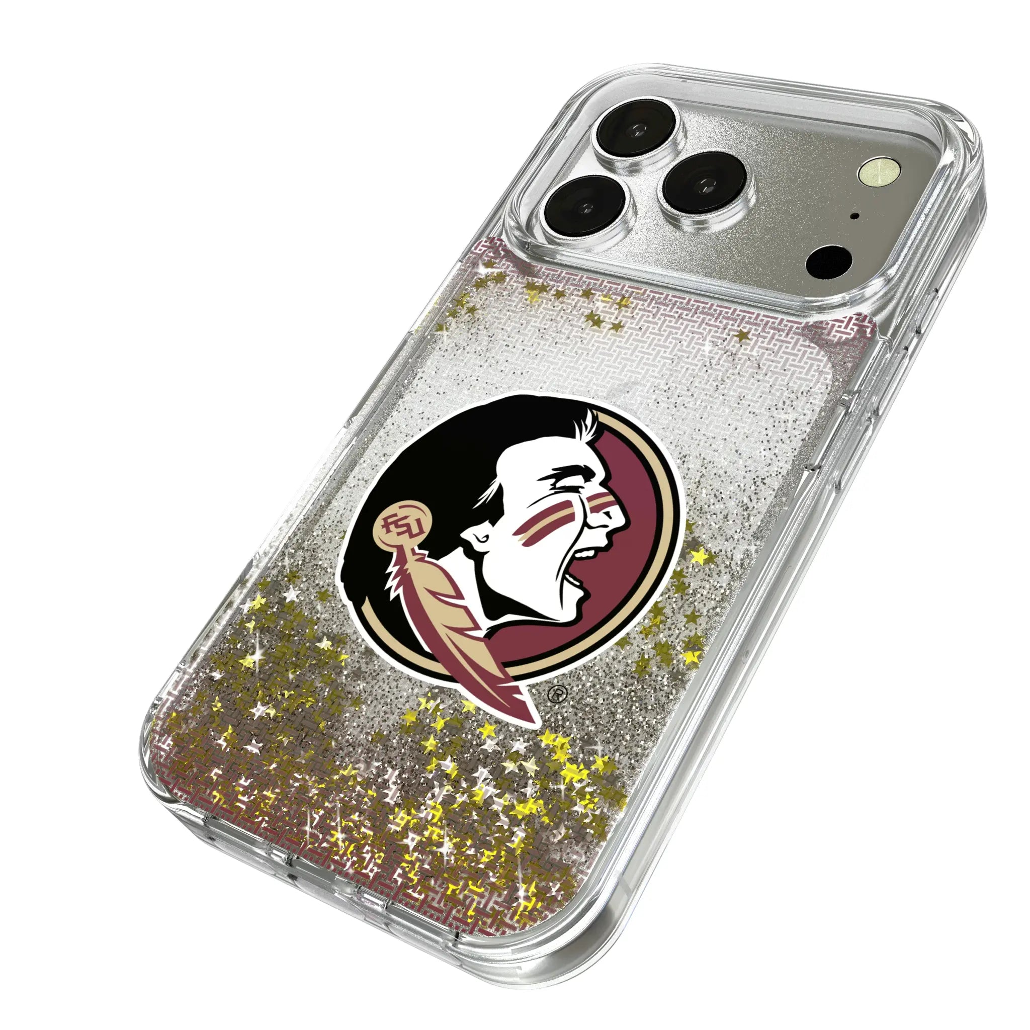 Florida State University Seminoles Linen iPhone Glitter Phone Case for Apple iPhone - Isometric View
