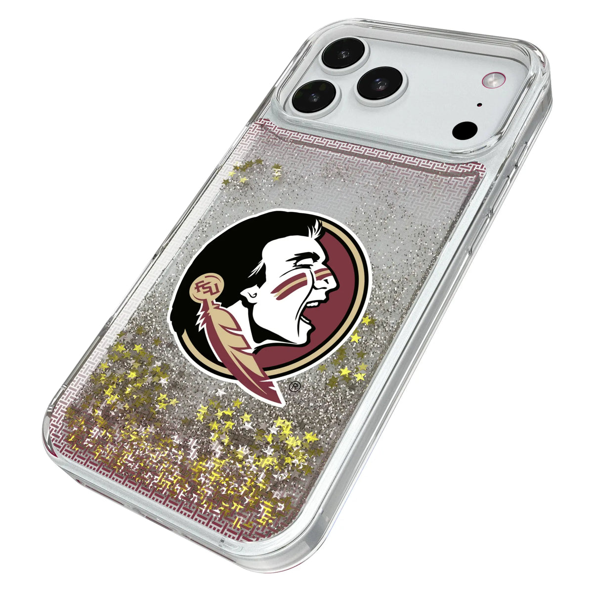 Florida State University Seminoles Linen iPhone Glitter Phone Case for Apple iPhone - Isometric View#Device_iPhone 18 Pro Max