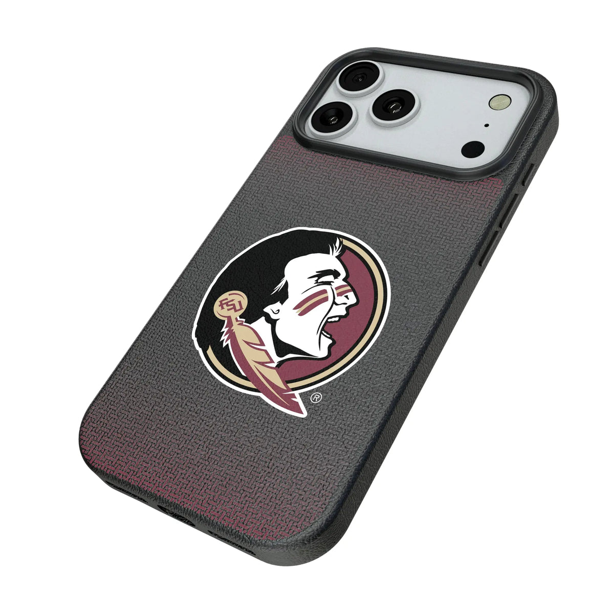 Florida State University Seminoles Linen iPhone MagSafe Compatible Phone Case for Apple iPhone - Isometric View#Device_iPhone 18 Pro Max