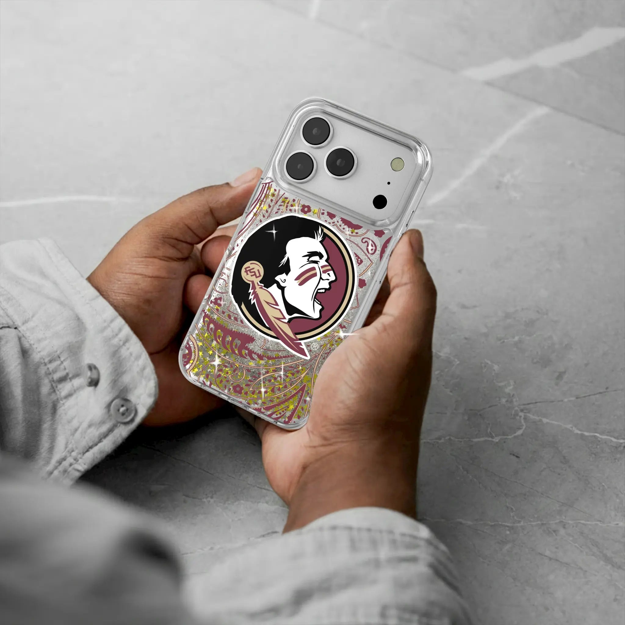 Florida State University Seminoles Paisley iPhone Glitter Phone Case for Apple iPhone - Lifestyle