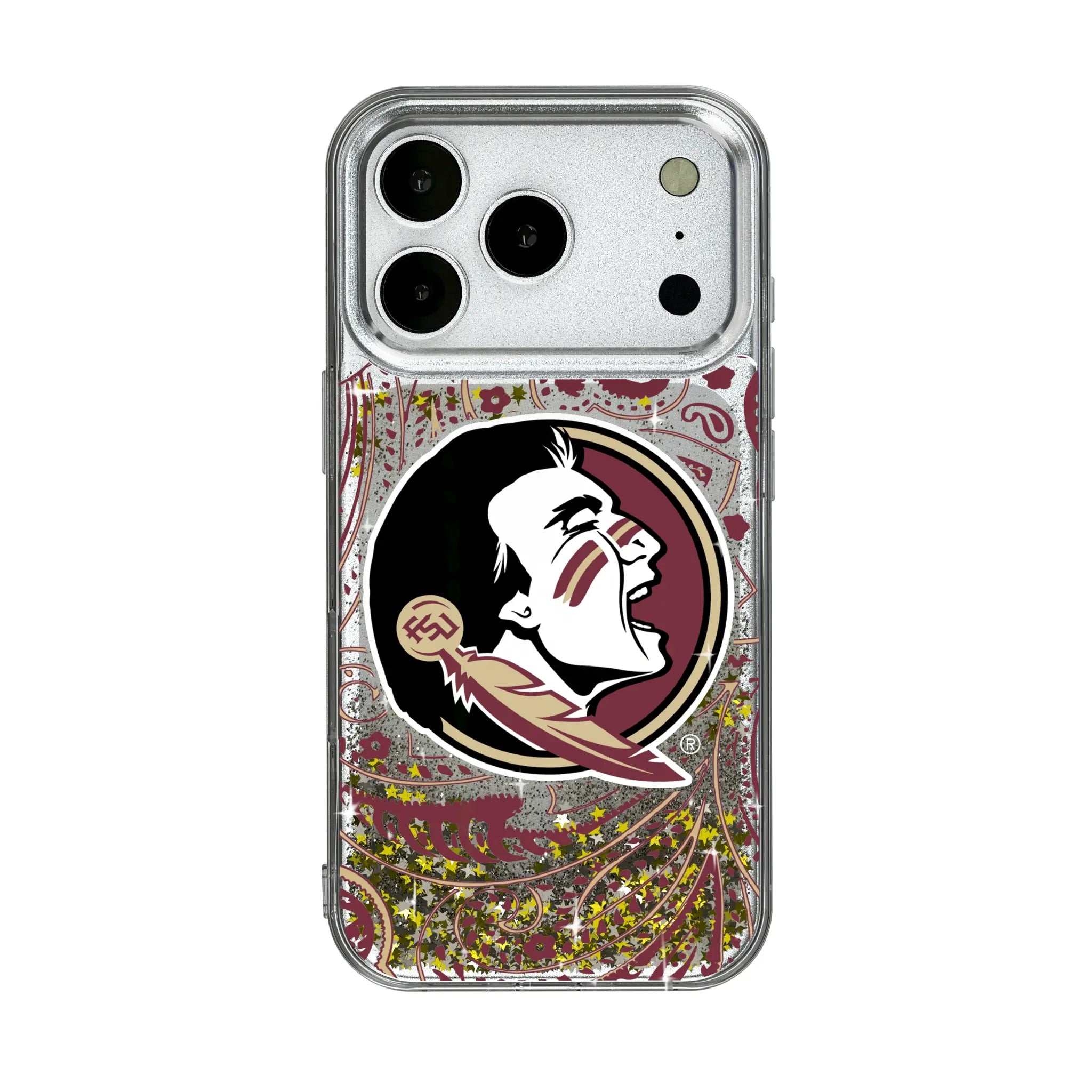 Florida State University Seminoles Paisley iPhone Glitter Phone Case for Apple iPhone