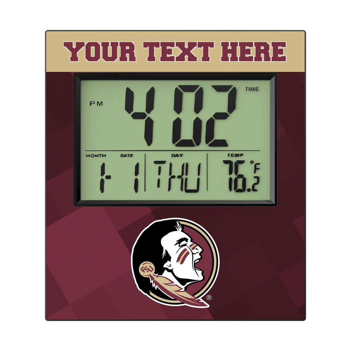Florida State University Seminoles Personalized Color Block Wall Clock