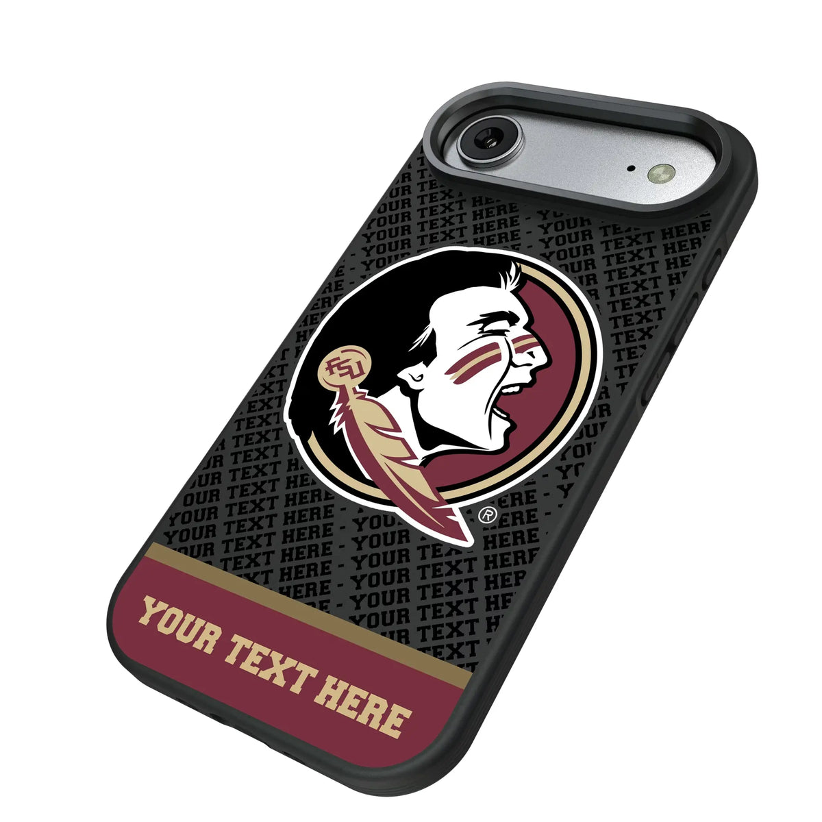 Florida State University Seminoles Personalized EndZone Plus iPhone Bump Phone Case for Apple iPhone - Isometric View#Device_iPhone Air