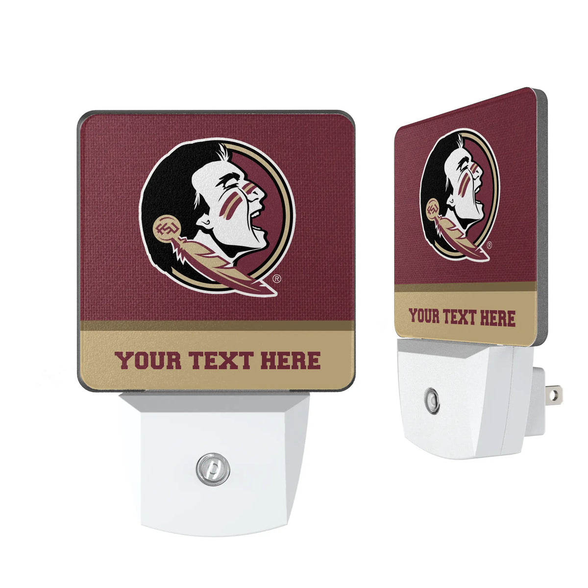 Florida State University Seminoles Personalized Endzone Solid Night Light 2-Pack