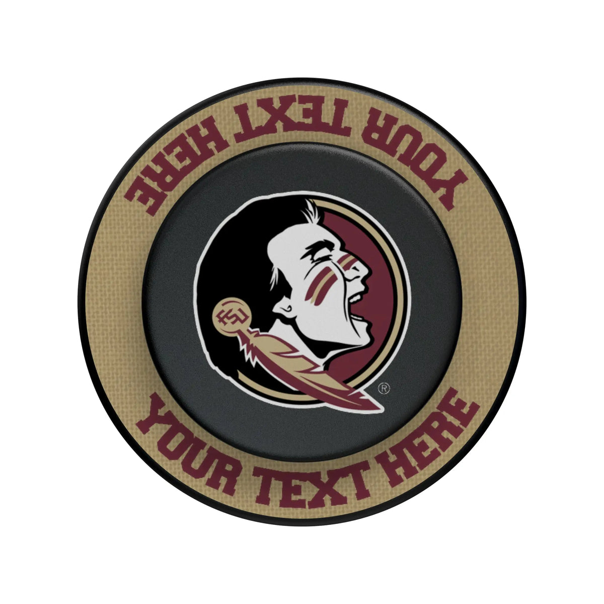 Florida State University Seminoles Personalized Endzone Solid Popsockets Round Magnetic